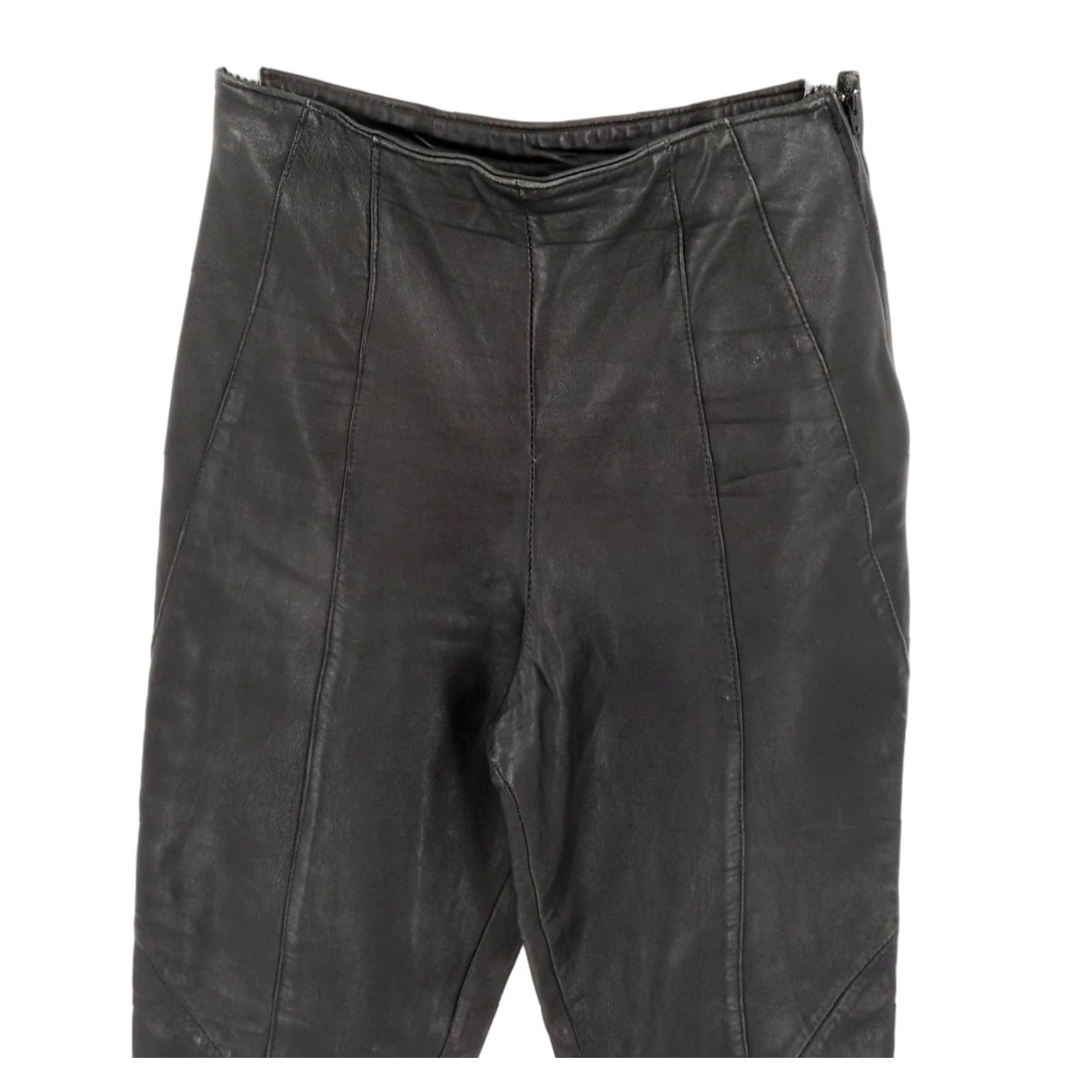 Vintage VINTAGE Wilsons Leather Women 8 Stirrup Pants Black Leather Straight Front 30" Inseam Size 30" / US 8 / IT 44 - 1 Thumbnail