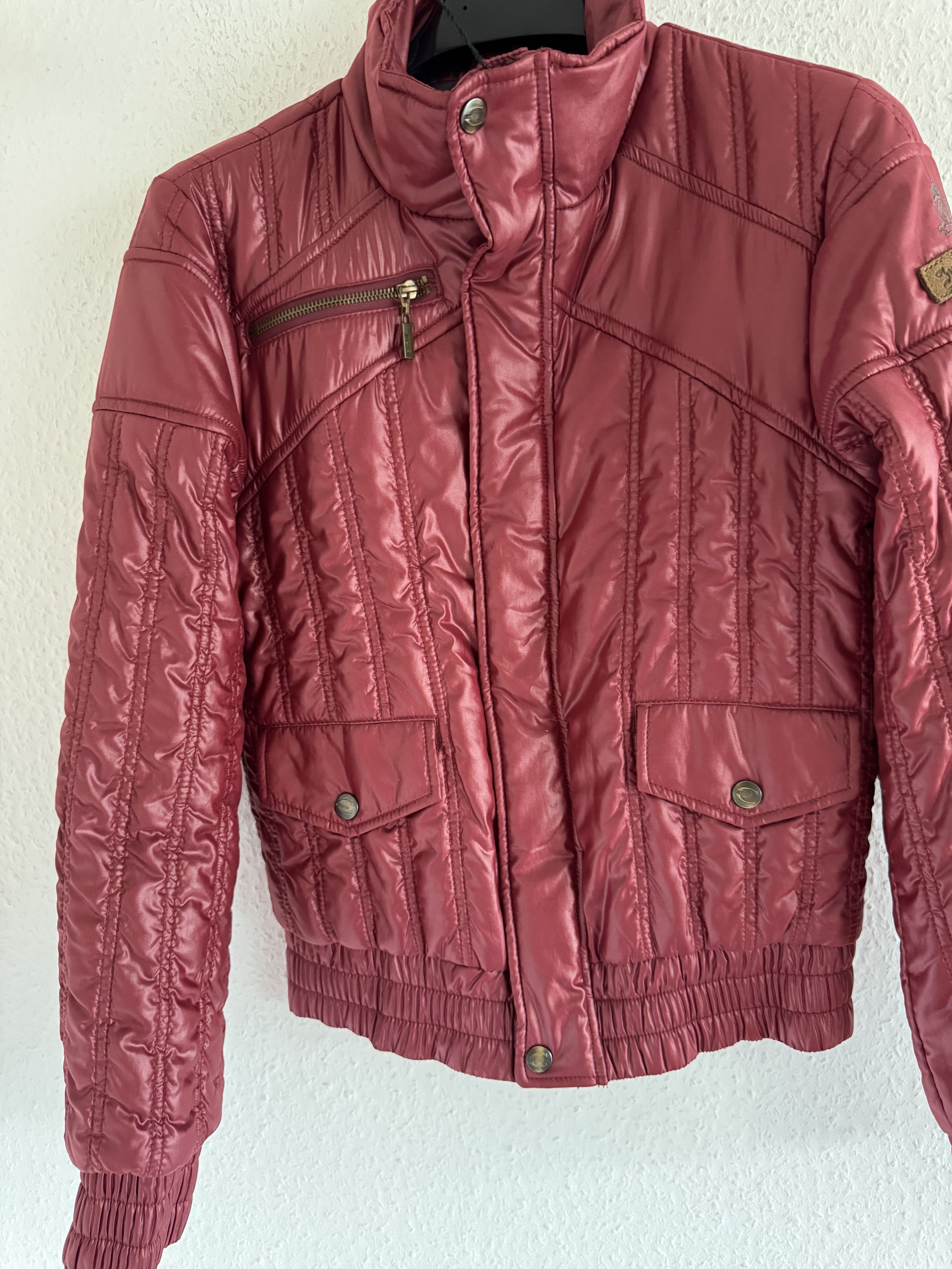 Just Cavalli Glossy Red Down Style Puffer Jacket Size US S / EU 44-46 / 1 - 8 Thumbnail
