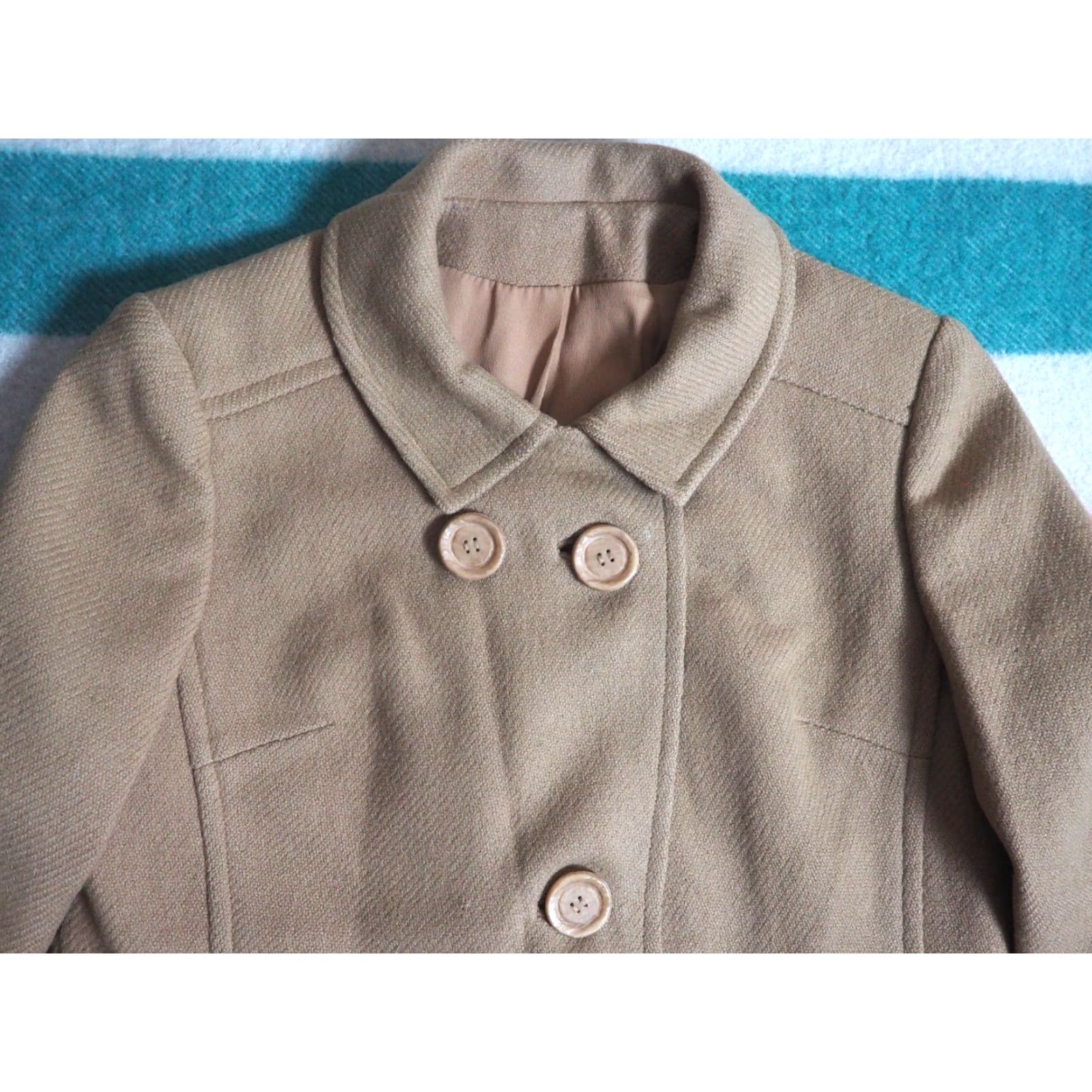 Vintage VINTAGE Whitley Peacoat Coat Womens S Brown Wool Lined 50s 60s Short Button4c Bohemian Fall Winter Spring Regular Mens Girls Size S / US 4 / IT 40 - 3 Thumbnail