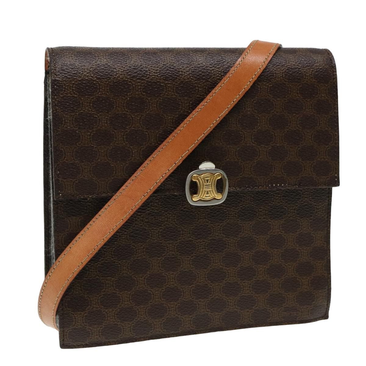 Celine CELINE Macadam Canvas Shoulder Bag Pvc Leather Brown Size ONE SIZE - 1 Thumbnail