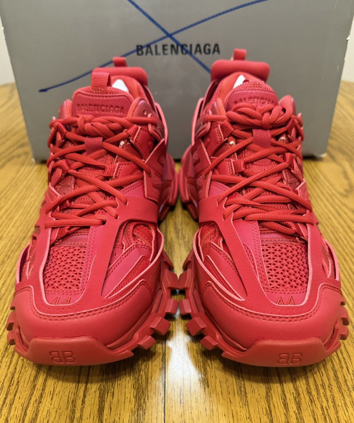 Balenciaga Balenciaga Track Sneaker (Red) Size US 11 / EU 44 - 2 Thumbnail
