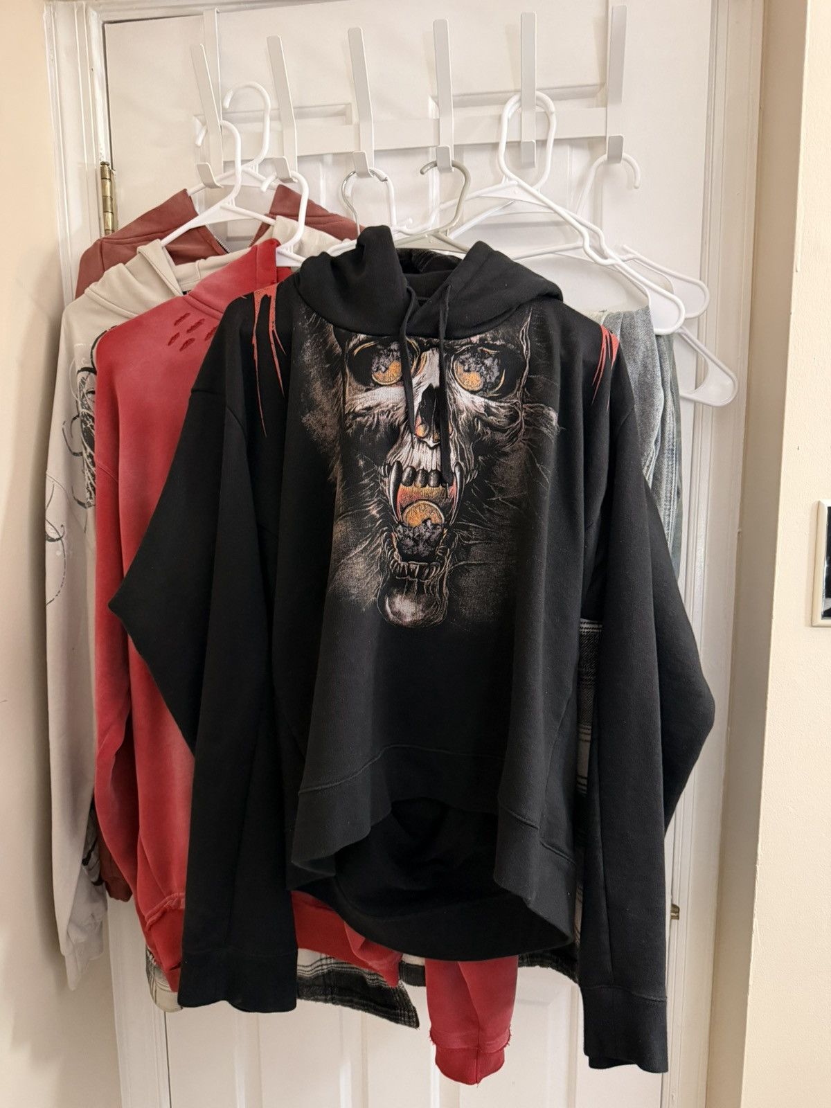Vetements AW18 Vetements Misplaced Skull Hoodie Black | Grailed