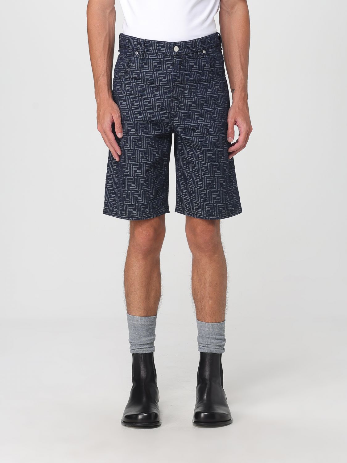 Fendi Fendi Short Men Indigo Size US 33 - 1 Thumbnail