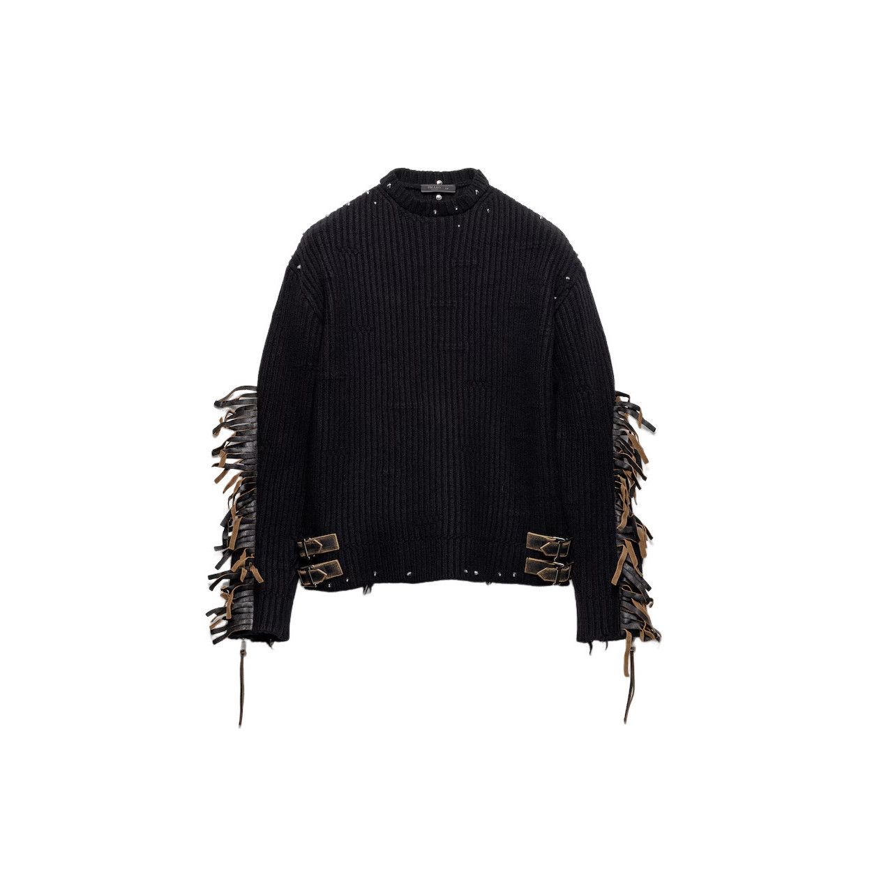 Prada PRADA $5500 Black Fringe Wool Sweater New & Authentic (Men's Size US L / EU 52-54 / 3 - 1 Preview