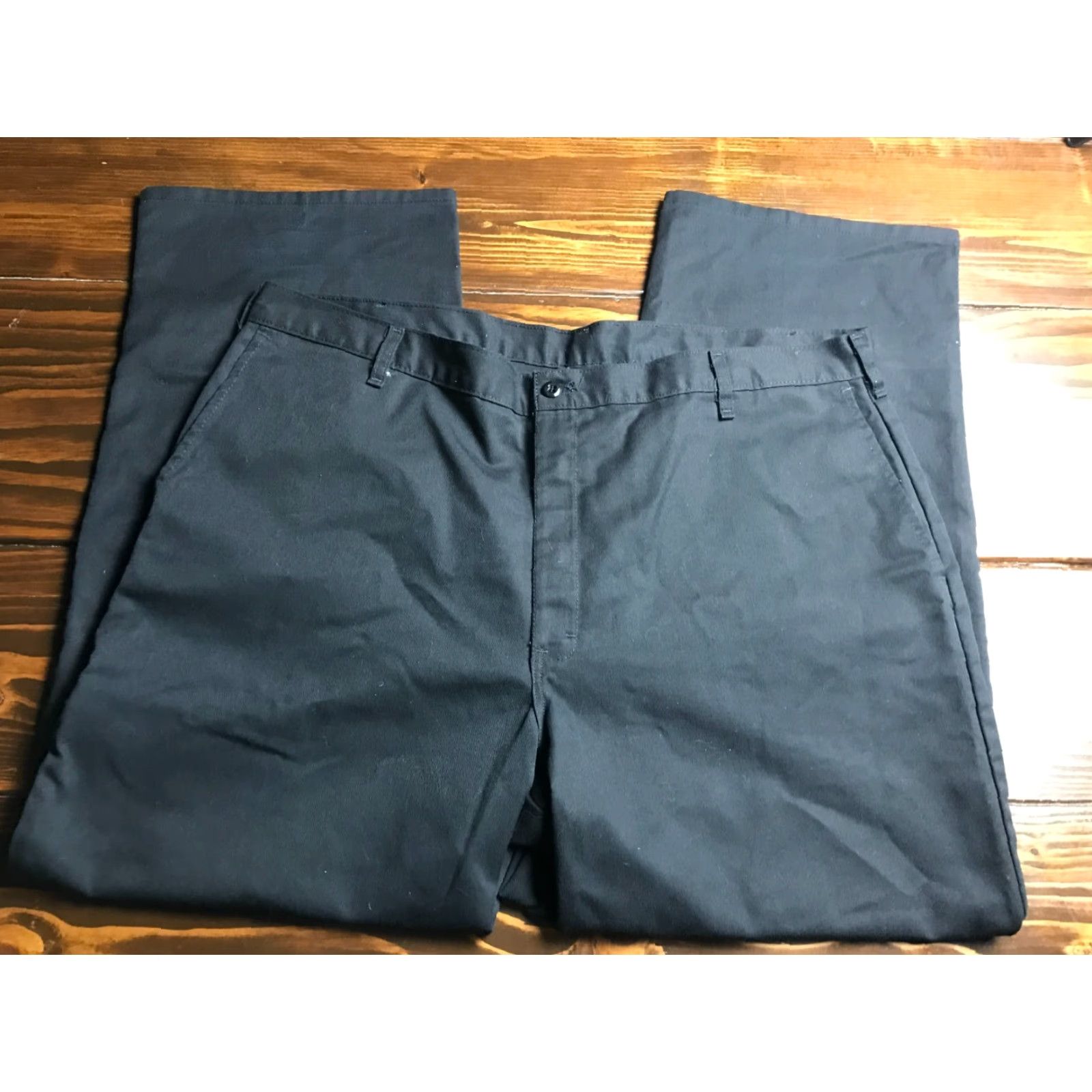 Dickies Dickies Pants, Men's Size 42x30, Black, Work Pants, Straight Leg, Dress Pants, Regular Fit, Flat Front, Polyester, 30 Inseam, 42, Mens Size US 42 / EU 58 - 2 Thumbnail