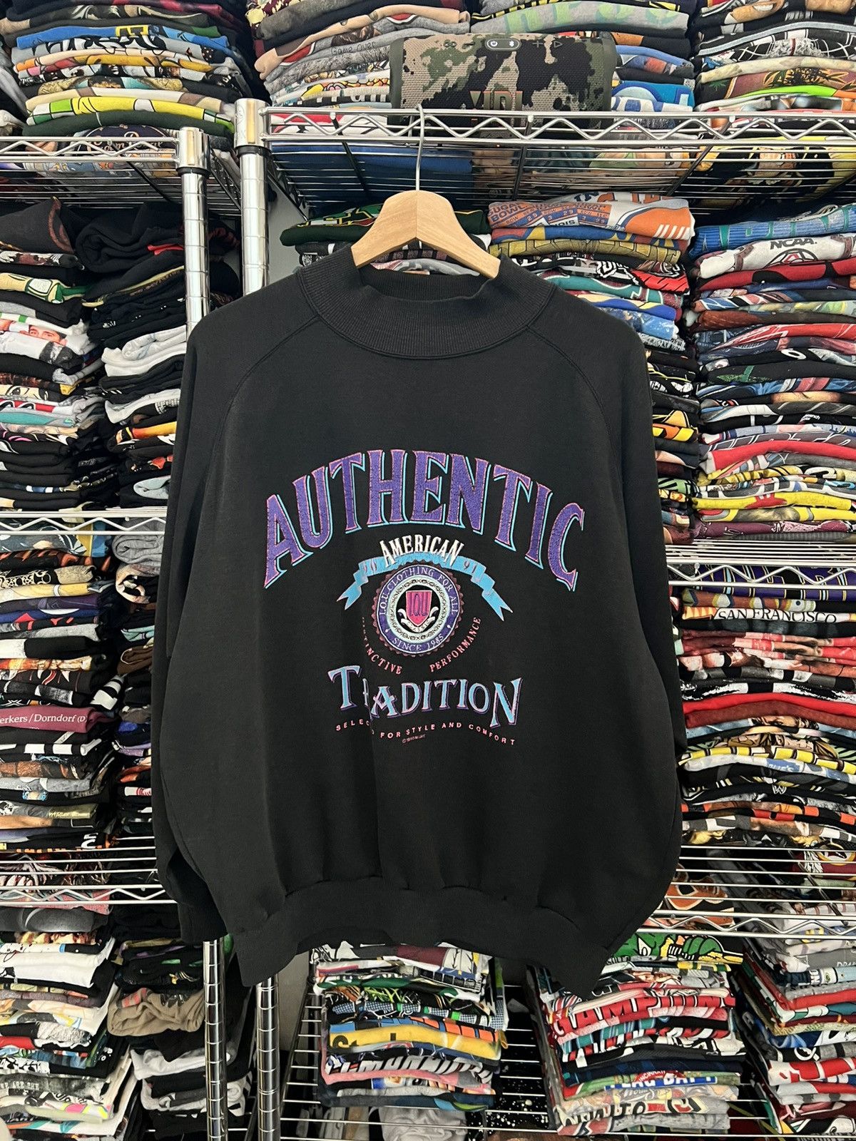 Vintage 1990 IOU Clothing Authentic Tradition Collegiate Crewneck Size US XL / EU 56 / 4 - 1 Thumbnail