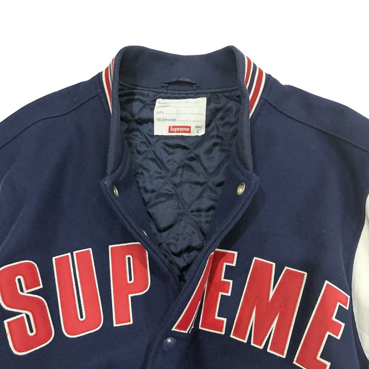 Supreme Supreme Bone Varsity Jacket Size US L / EU 52-54 / 3 - 3 Thumbnail