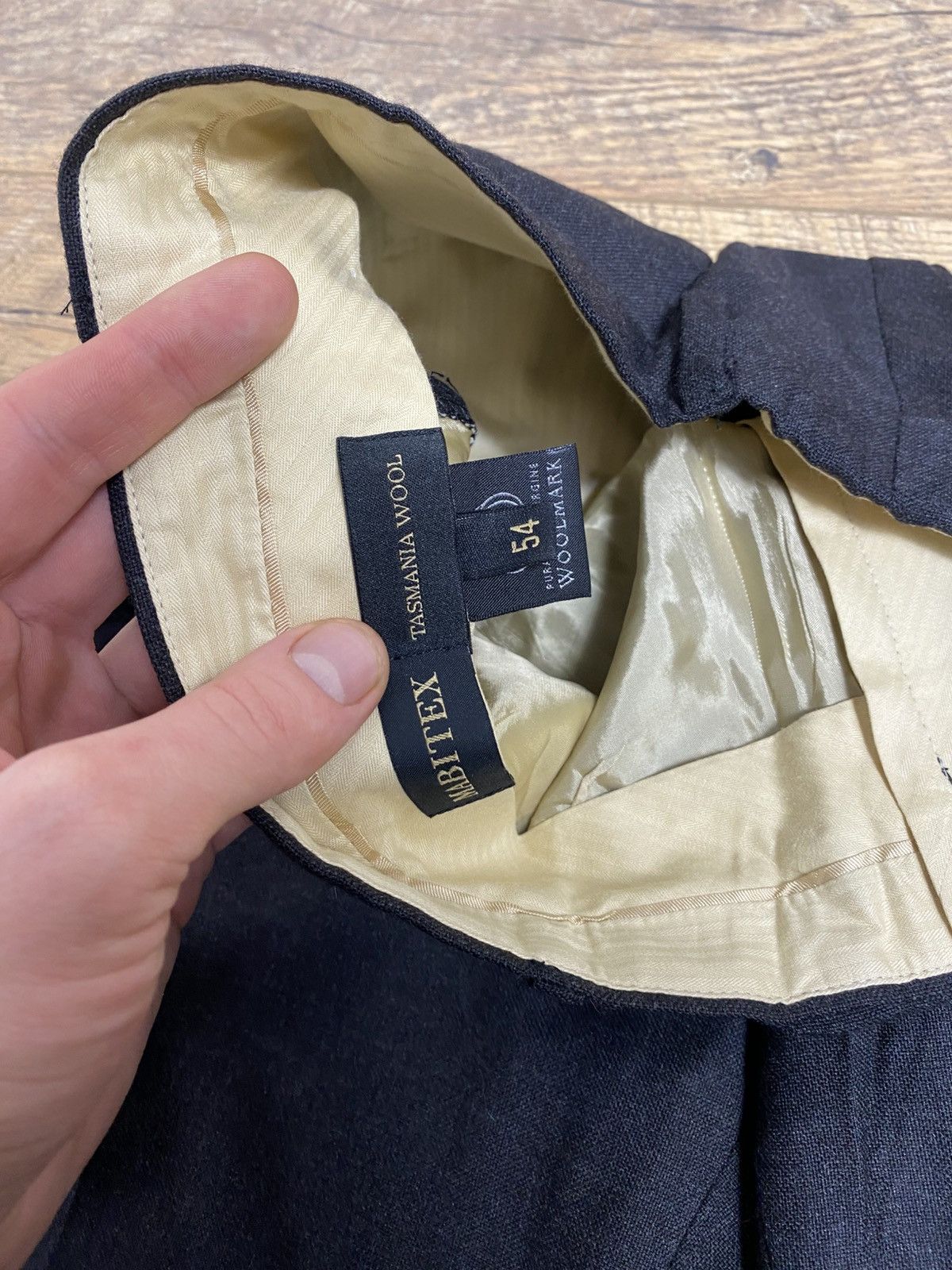 Vintage MABITEX Italy Tasmania Wool Pleated Dress Trousers Charcoal Size US 32 / EU 48 - 5 Thumbnail