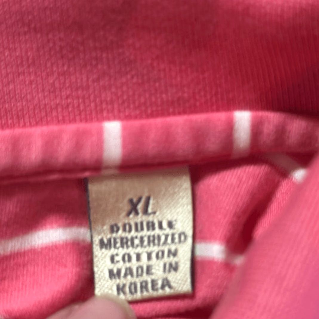 Peter Millar Peter Millar Mens Pink White Striped Golf Polo Shirt XL Double Mercerized Multicolor Size US XL / EU 56 / 4 - 6 Thumbnail