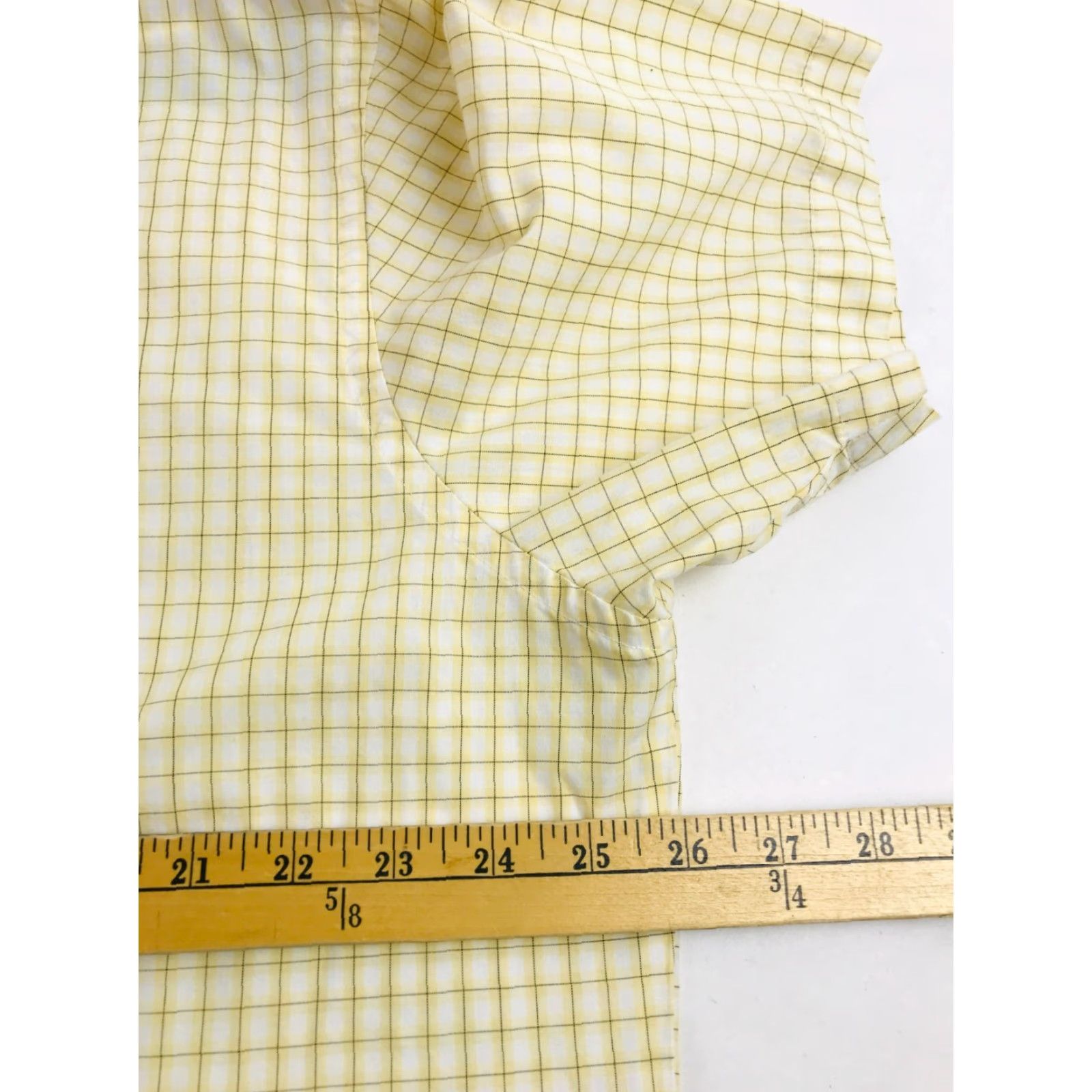 Van Heusen Van Heusen Shirt Men XL 17-17.5 White Yellow Check Button-Up Short Sleeve Casual Size US XL / EU 56 / 4 - 4 Thumbnail