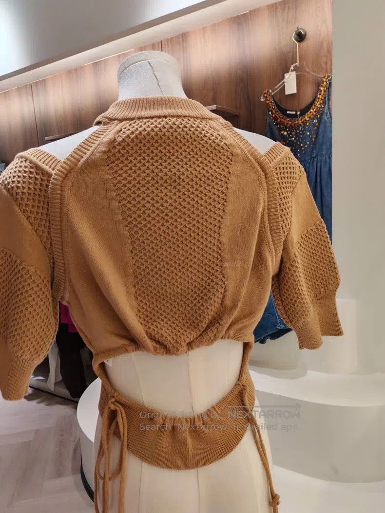 Fendi Fendi Caramel Off-the-Shoulder Knit Top Size XS / US 0-2 / IT 36-38 - 2 Thumbnail