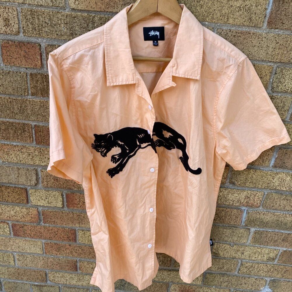 Stussy S/S18 Stussy Panther Camp Collar Shirt Medium Size US M / EU 48-50 / 2 - 4 Thumbnail