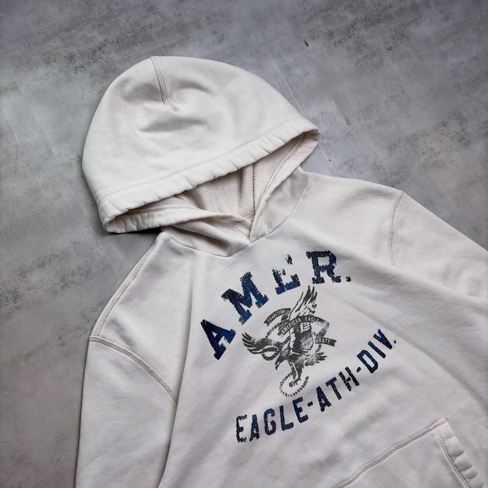 American Eagle Outfitters Y2K White American Eagle Grunge Skater Hoodie Size US XL / EU 56 / 4 - 4 Thumbnail