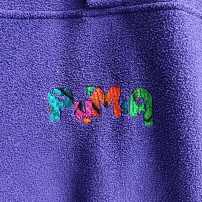 Puma Vintage 80s Puma Purple Fleece Jacket Crazy Pattern Aztec M Size US M / EU 48-50 / 2 - 5 Thumbnail