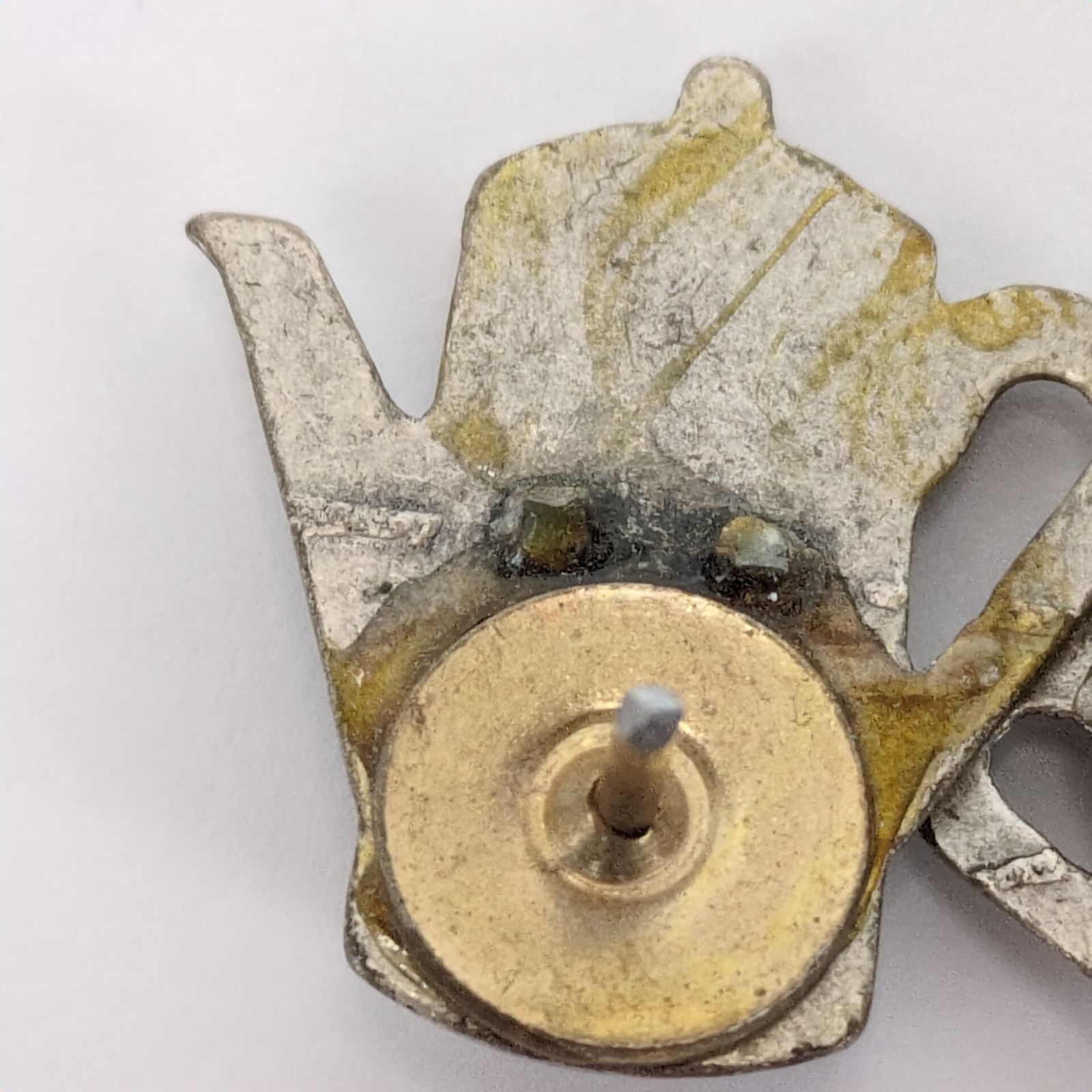 Vintage Set of 2 Pewter Coffee Tea Pot & Cup Lapel Tack Pins Size ONE SIZE - 7 Thumbnail