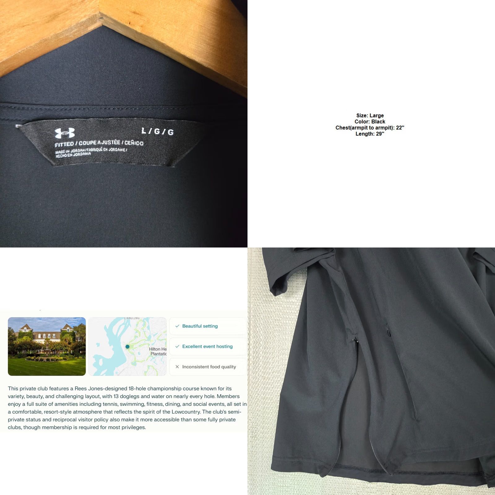 Under Armour Under Armour Mens 1/4 Zip Windbreaker Jacket Pullover Black Blue Shirt? Size US L / EU 52-54 / 3 - 8 Thumbnail