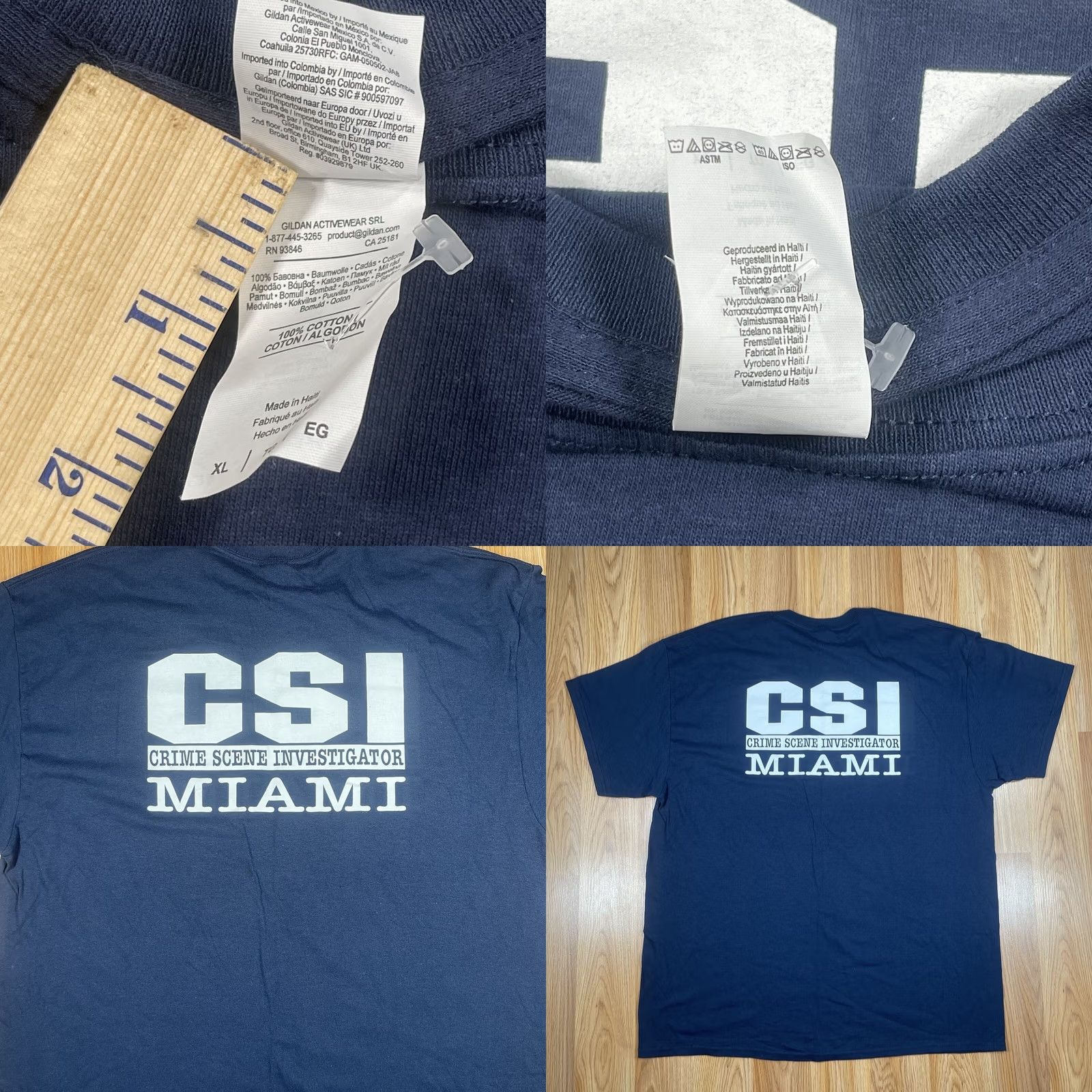 Gildan Gildan T-Shirt Mens XL Extra Large CrewNeck Short Sleeve Heavy Cotton CSI Miami Blue Classic Logo Summer Men’s T-Shirt XS? Size US XL / EU 56 / 4 - 8 Thumbnail
