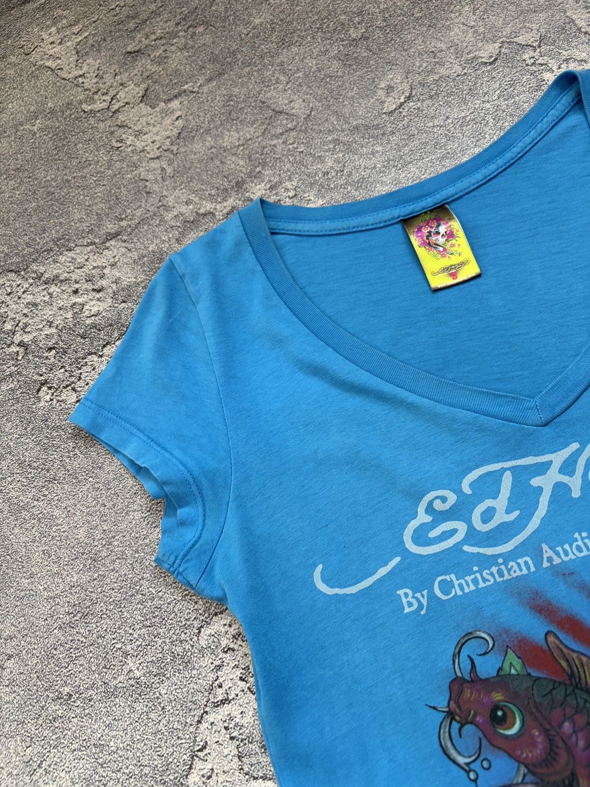 Ed Hardy Ed Hardy Koi Fish Tattoo Graphic T-Shirt Blue Women’s S Size S / US 4 / IT 40 - 8 Thumbnail