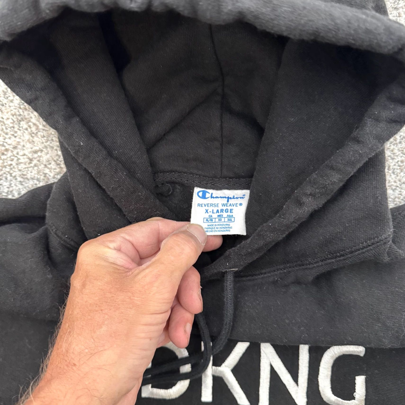Champion VINTAGE Champion Reverse Weave Hoodie Mens XL Black DKNG Pullover Sweatshirt Embroidered Size US XL / EU 56 / 4 - 5 Thumbnail