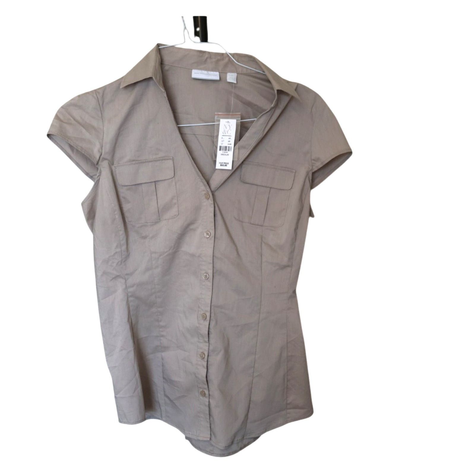 Other New York & Company Button Down - Size Medium - Tan - BNWT Size M / US 6-8 / IT 42-44 - 1 Thumbnail
