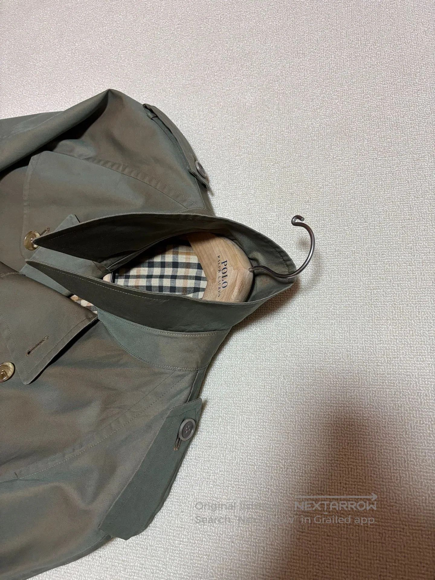 Japanese Brand Vintage Men's Dark Green Double-Breasted Trench Coat. Size US M / EU 48-50 / 2 - 5 Thumbnail