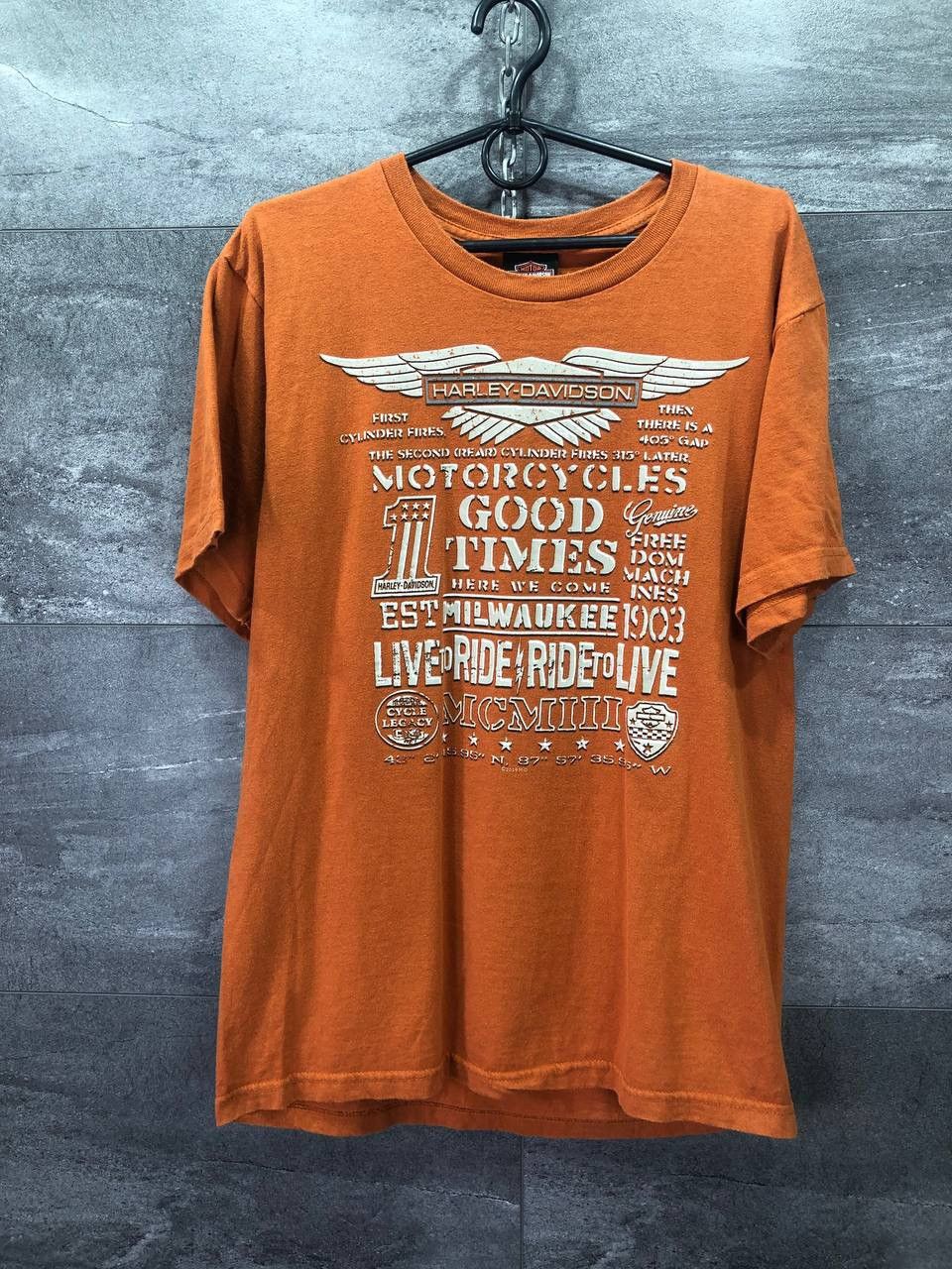 Vintage Harley Davidson Mauritius Motorcycles Mens T-Shirt Size US M / EU 48-50 / 2 - 2 Thumbnail