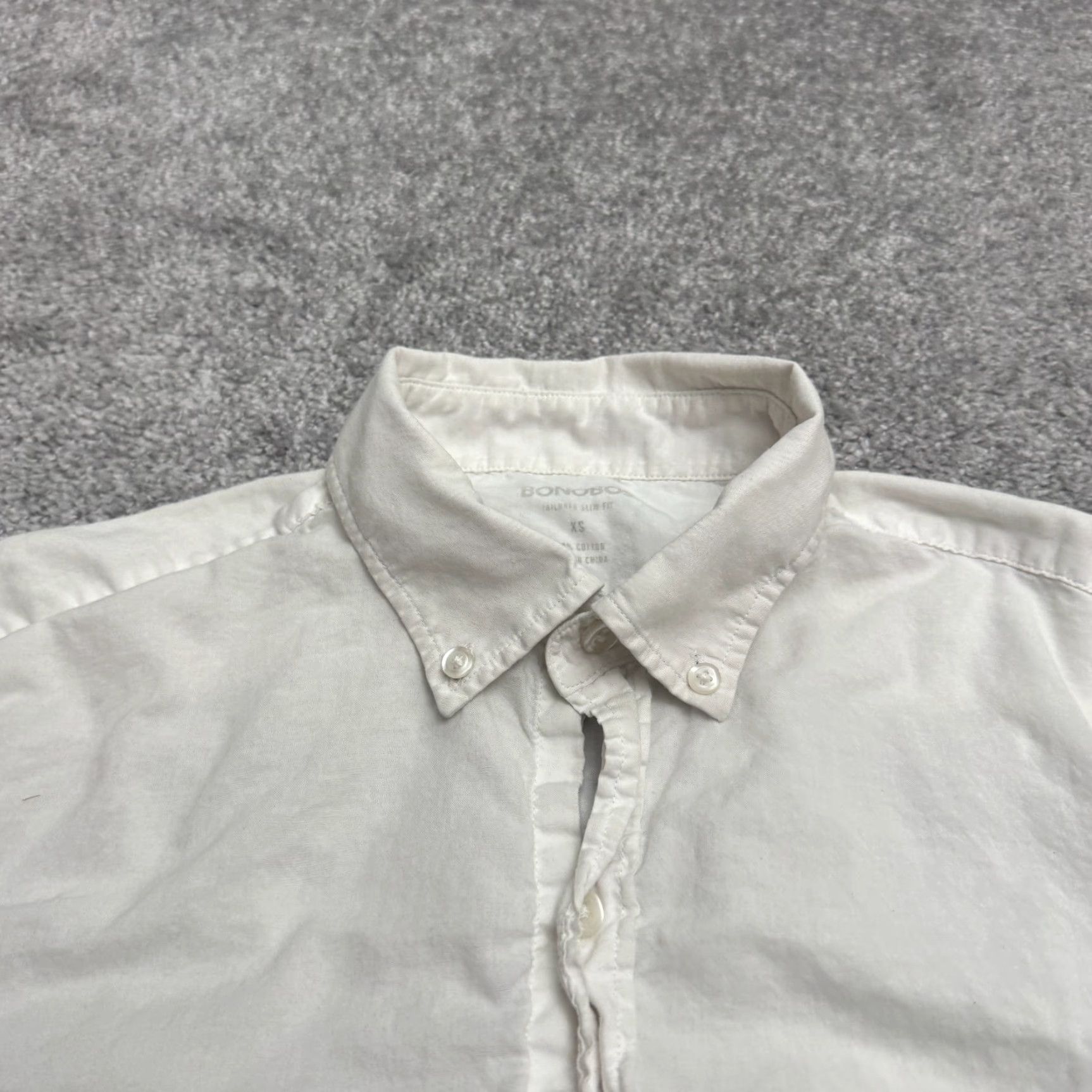 Bonobos Bonobos Slim Fit Button Down Shirt Mens XS White Long Sleeve Cotton Casual Size US XS / EU 42 / 0 - 3 Thumbnail