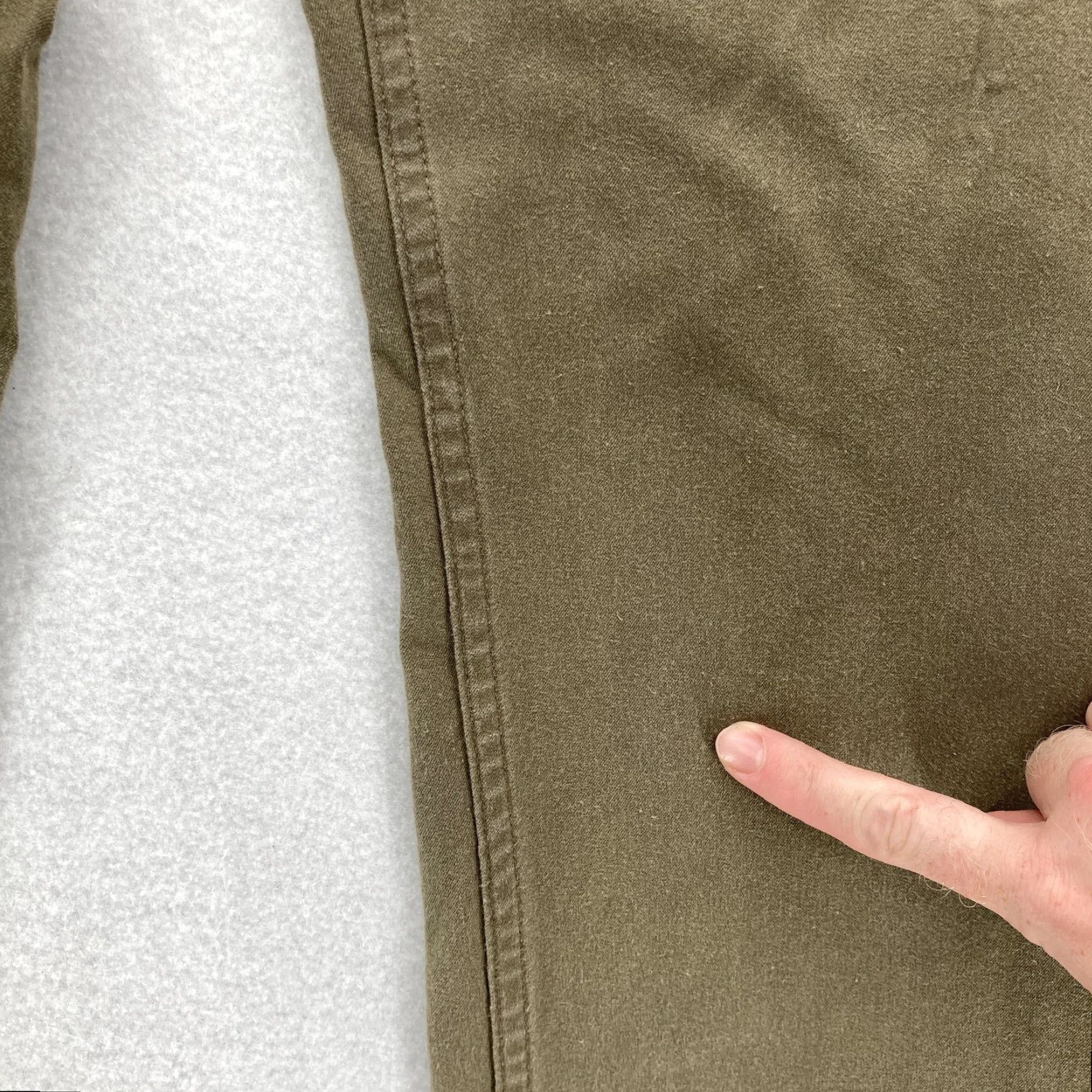 Olive VINTAGE Mugsy Jeans Chino Pants Mens 32x30 Olive Green Stretch Twill Casual City Olives Slim Regular Green 32 30L Mens Size US 32 / EU 48 - 4 Thumbnail