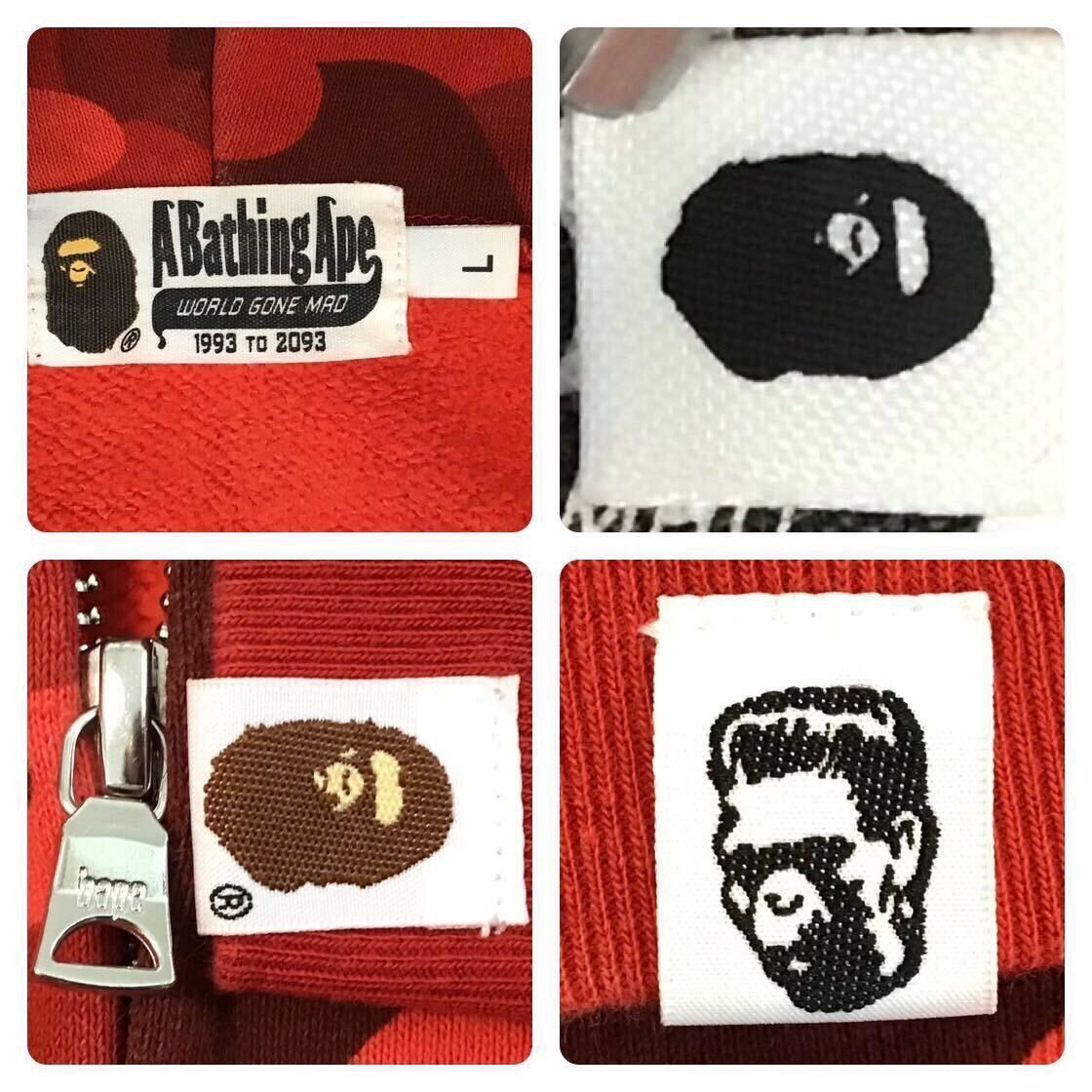 Bape BAPE Red camo Shark full zip hoodie a bathing ape Size US L / EU 52-54 / 3 - 8 Thumbnail