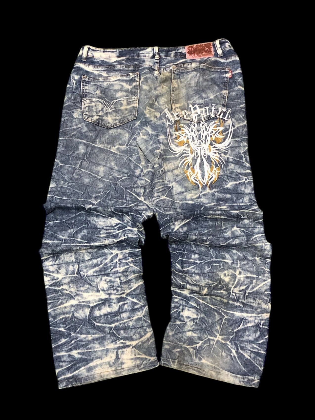 Designer × Japanese Brand × Vintage ❤️‍🔥RARE ICE POINT EMBROIDERED LOGO ACID WASH DESIGN DENIM❤️‍🔥 Size US 36 / EU 52 - 1 Thumbnail
