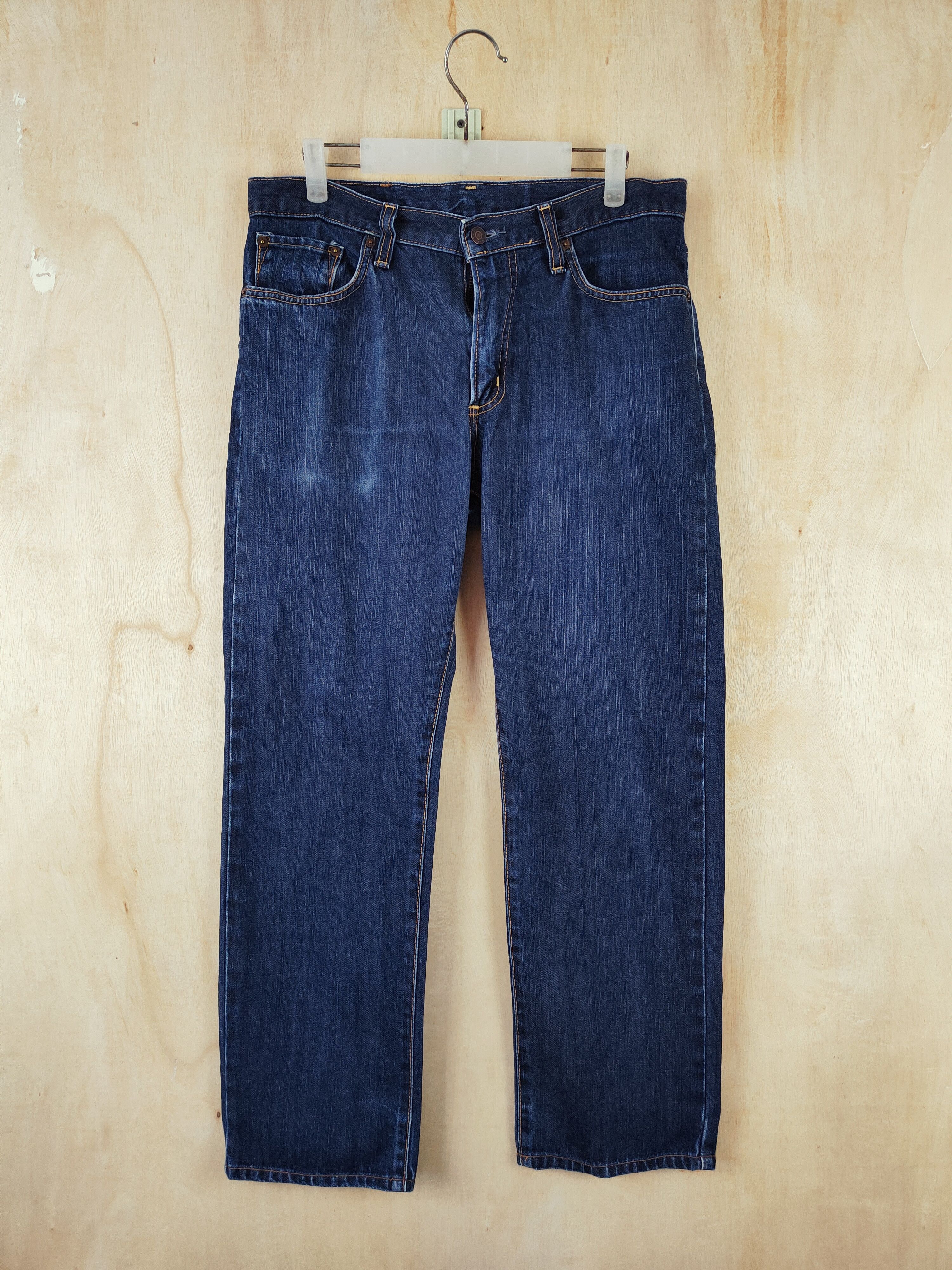 Edwin Edwin Dark Blue Distressed Ripped Jeans #S2661 Size US 33 - 1 Thumbnail