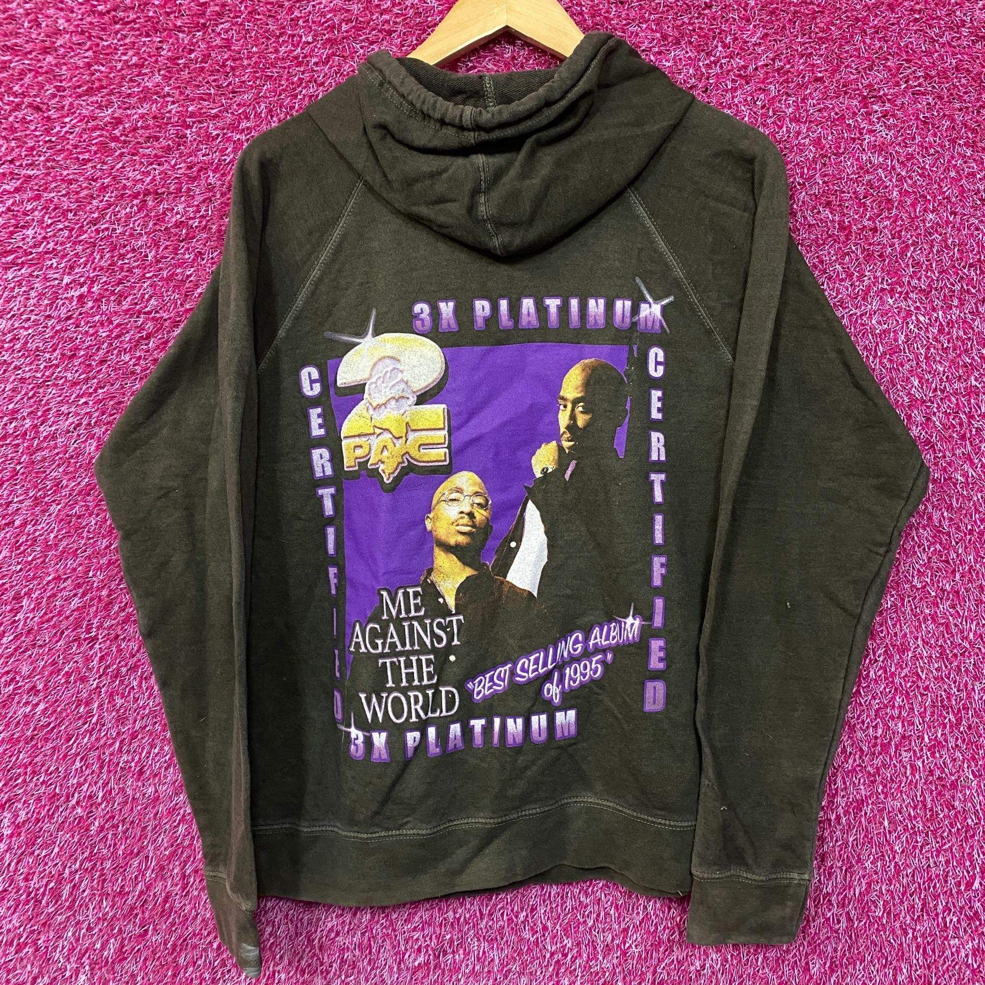 Rap Tees Tupac Me Against The Wold 3X Platinum Album Hoodie Medium Size US M / EU 48-50 / 2 - 5 Thumbnail