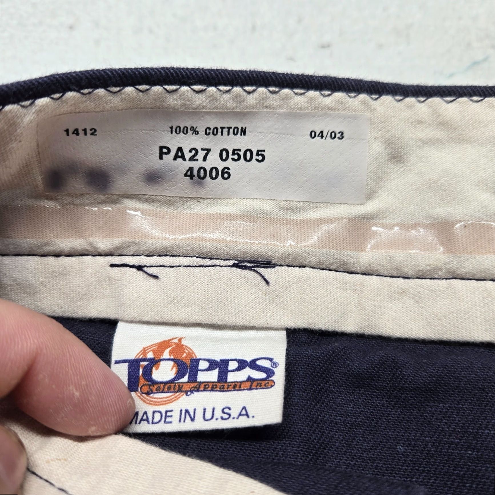 Vintage TOPPS Fire Resistant Safety Apparel Navy Blue Work Pants Adult Men's 38 x 30 - Pants, Mens, 38x30, Navy, Fire Resistant, TOPPS, Chino, Regular Fit Size US 38 / EU 54 - 3 Thumbnail