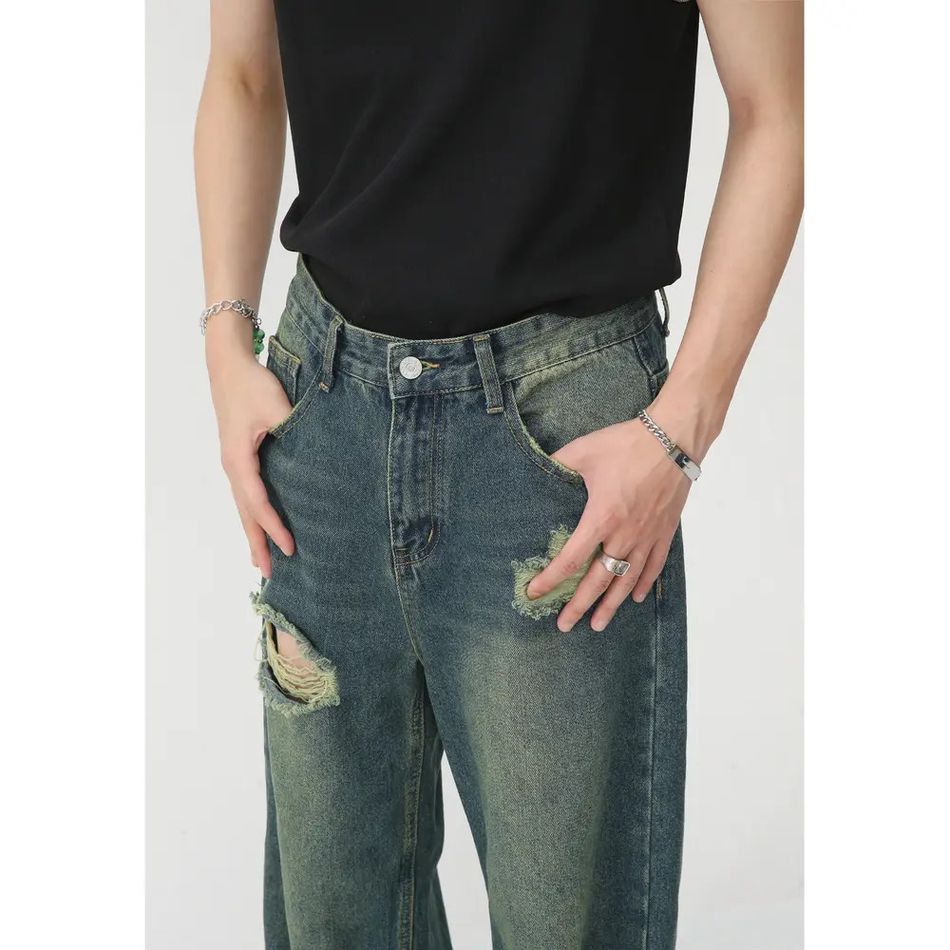 Japanese Brand Retro hip-hop high street ripped jeans Size US 32 / EU 48 - 3 Thumbnail
