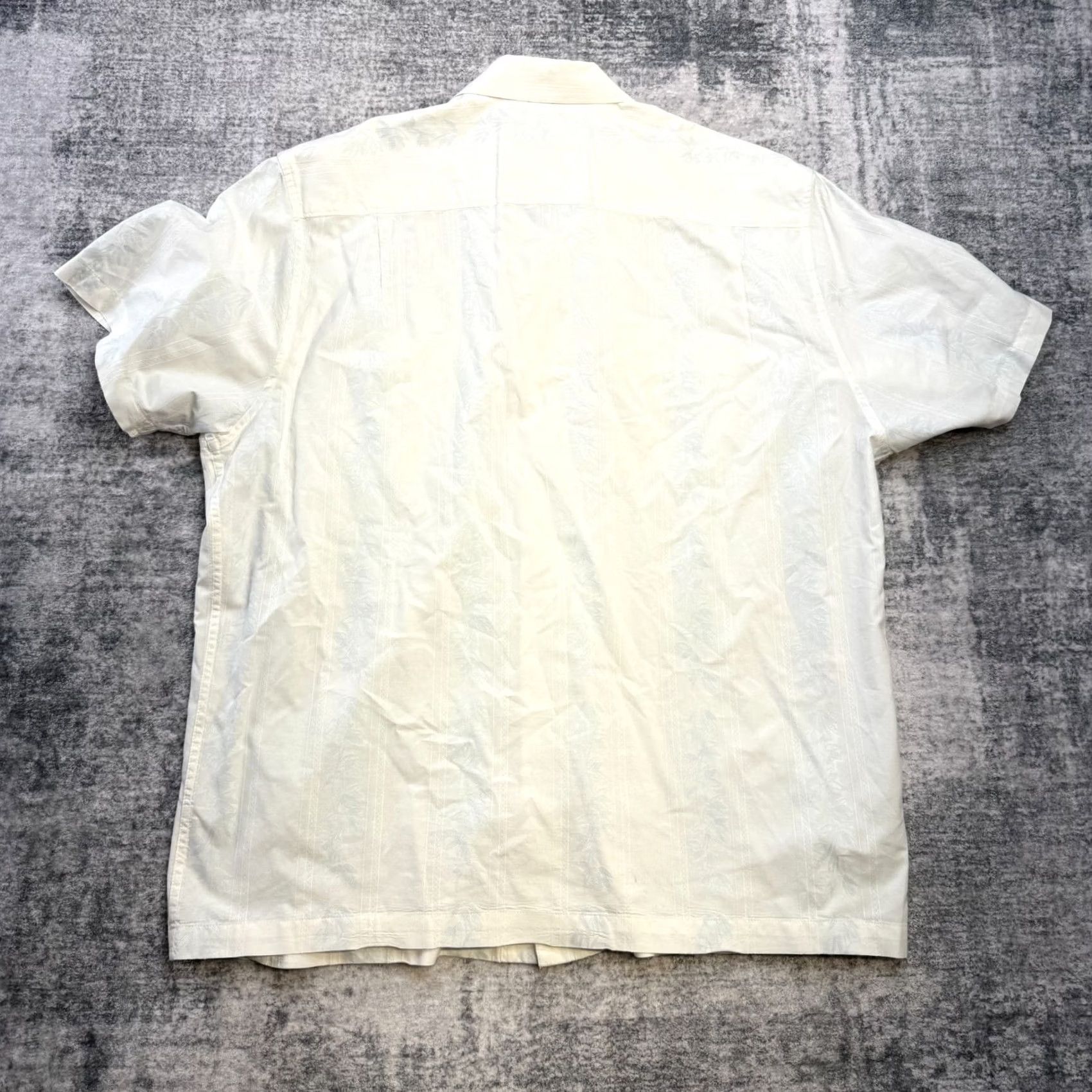 Tommy Bahama Tommy Bahama Shirt Mens XL White Embossed Palms Island Silk Cotton Beach Resort Shirt Button-Up Size US XL / EU 56 / 4 - 4 Thumbnail