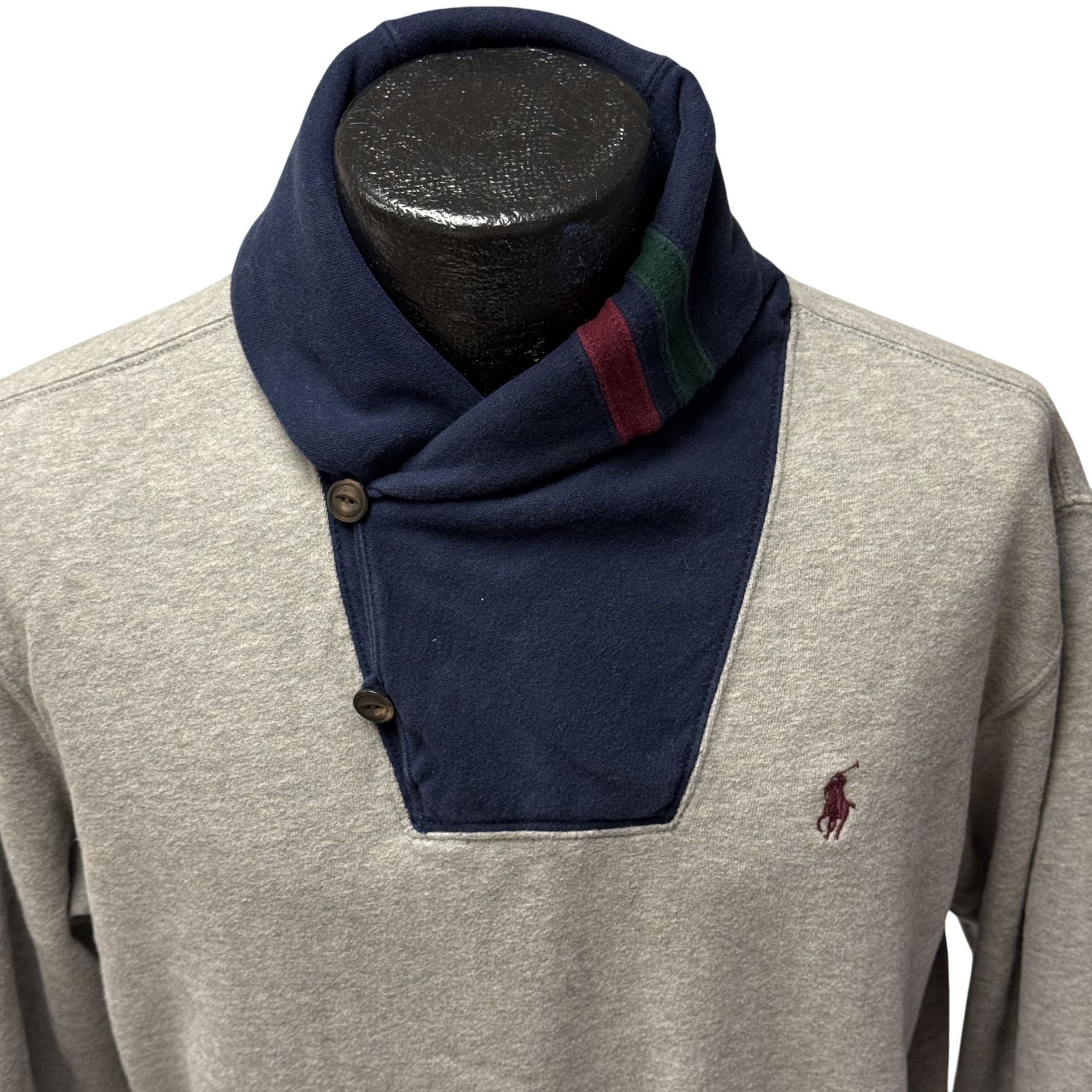 Polo Ralph Lauren Vtg Ralph Lauren Pullover Shawl Collar Polo LOGO Sweatshirt Size US M / EU 48-50 / 2 - 3 Thumbnail