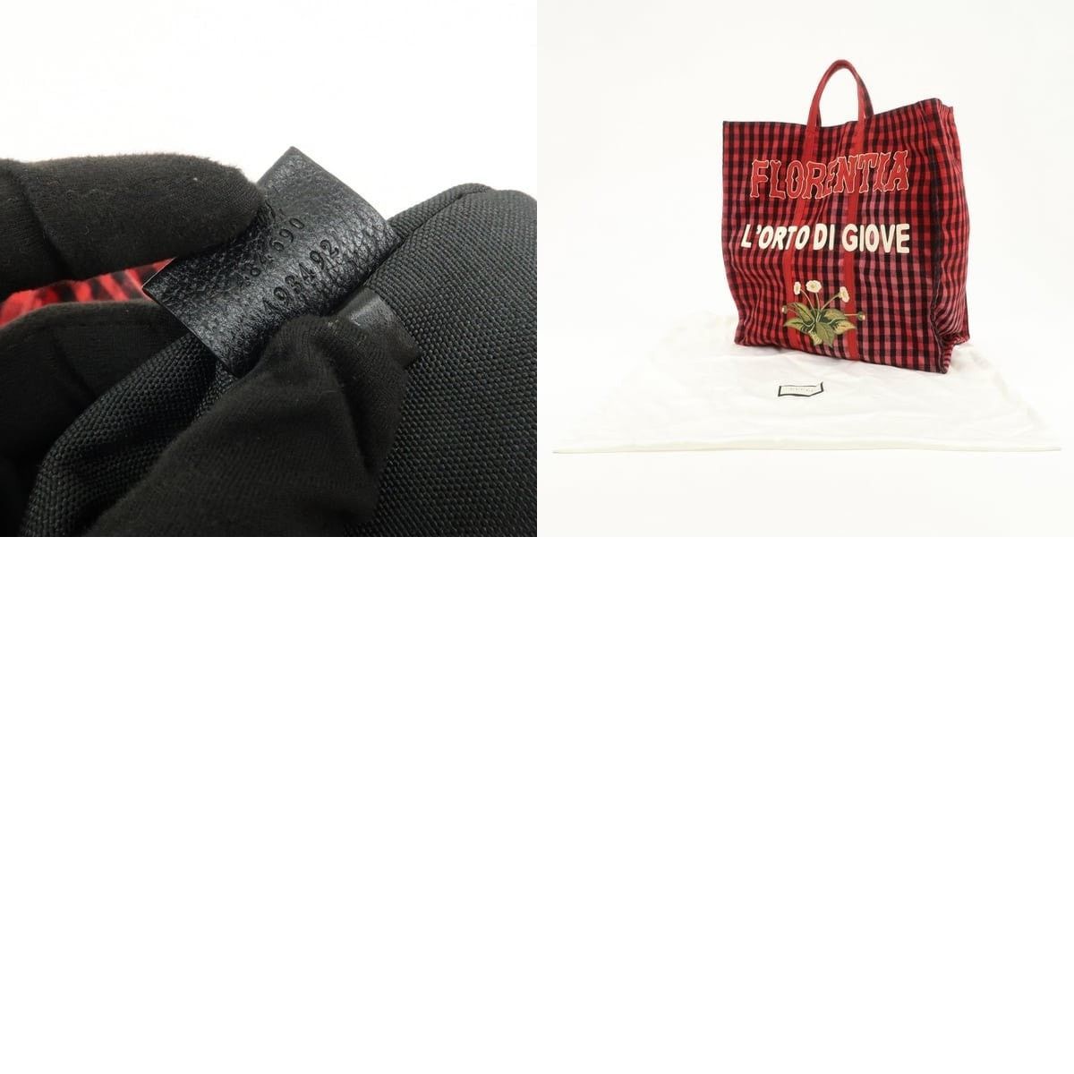 Gucci Gucci Florentia L'Orto Di Giove Canvas Tote Red Size ONE SIZE - 8 Thumbnail