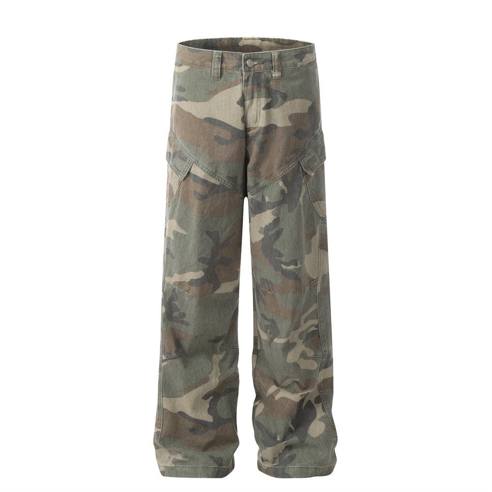 Japanese Brand × Jean Vintage American washed distressed camouflage loose jeans Size US 34 / EU 50 - 1 Thumbnail