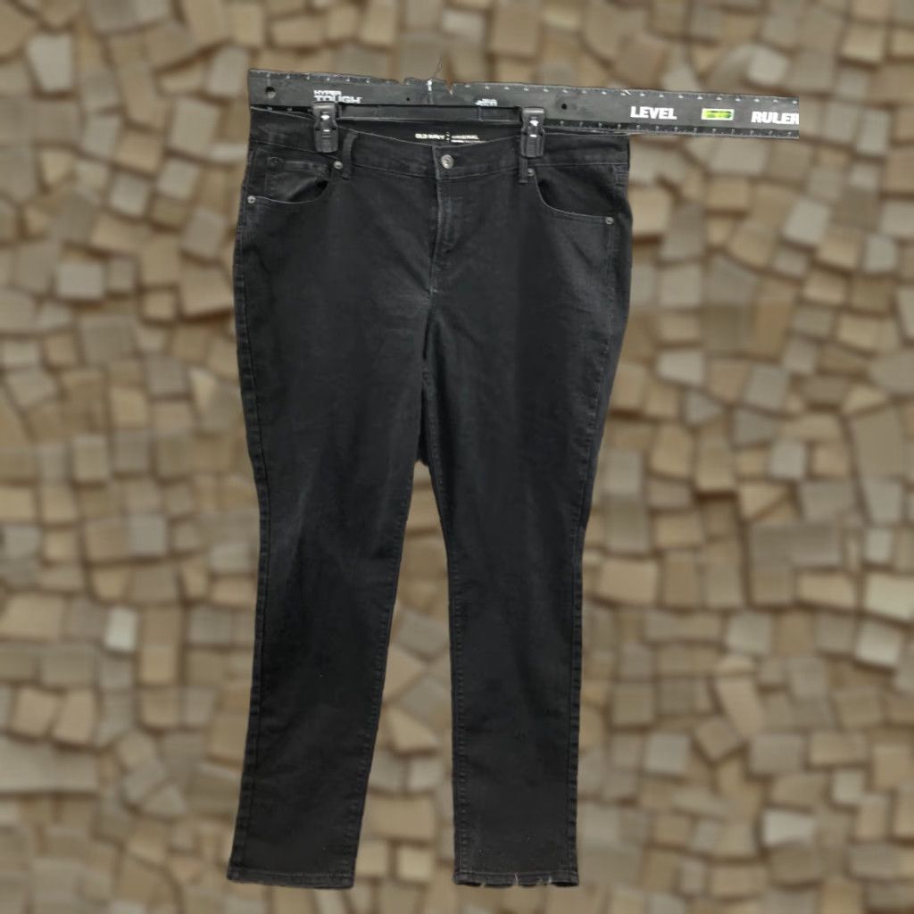 Old Navy Old Navy Original Skinny Jeans Womens Dark Wash Black Size 18 Denim 5-Pocket Regular Rise Slim Fit Jeans Womens Black 18 Size 40" / US 18 - 1 Thumbnail