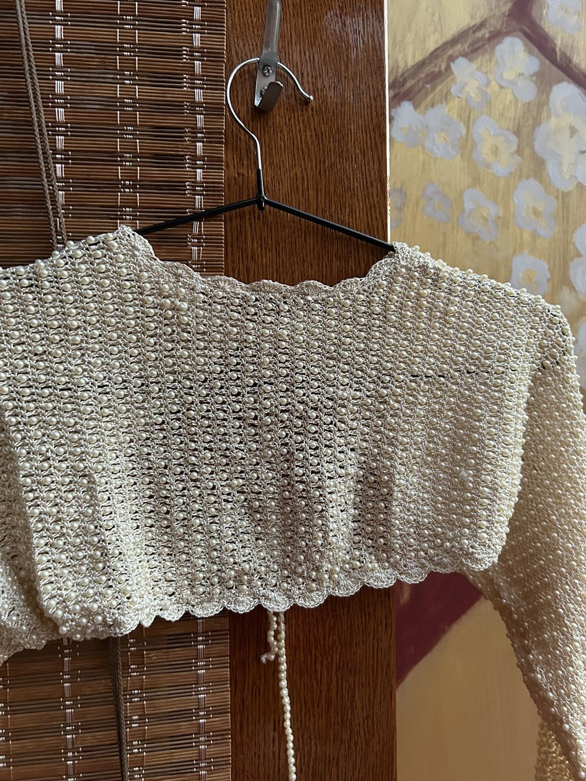 Morgan De Toi Y2K Morgan De Toi Crochet Beaded Bolero Shrug Tie Front Size ONE SIZE - 4 Thumbnail