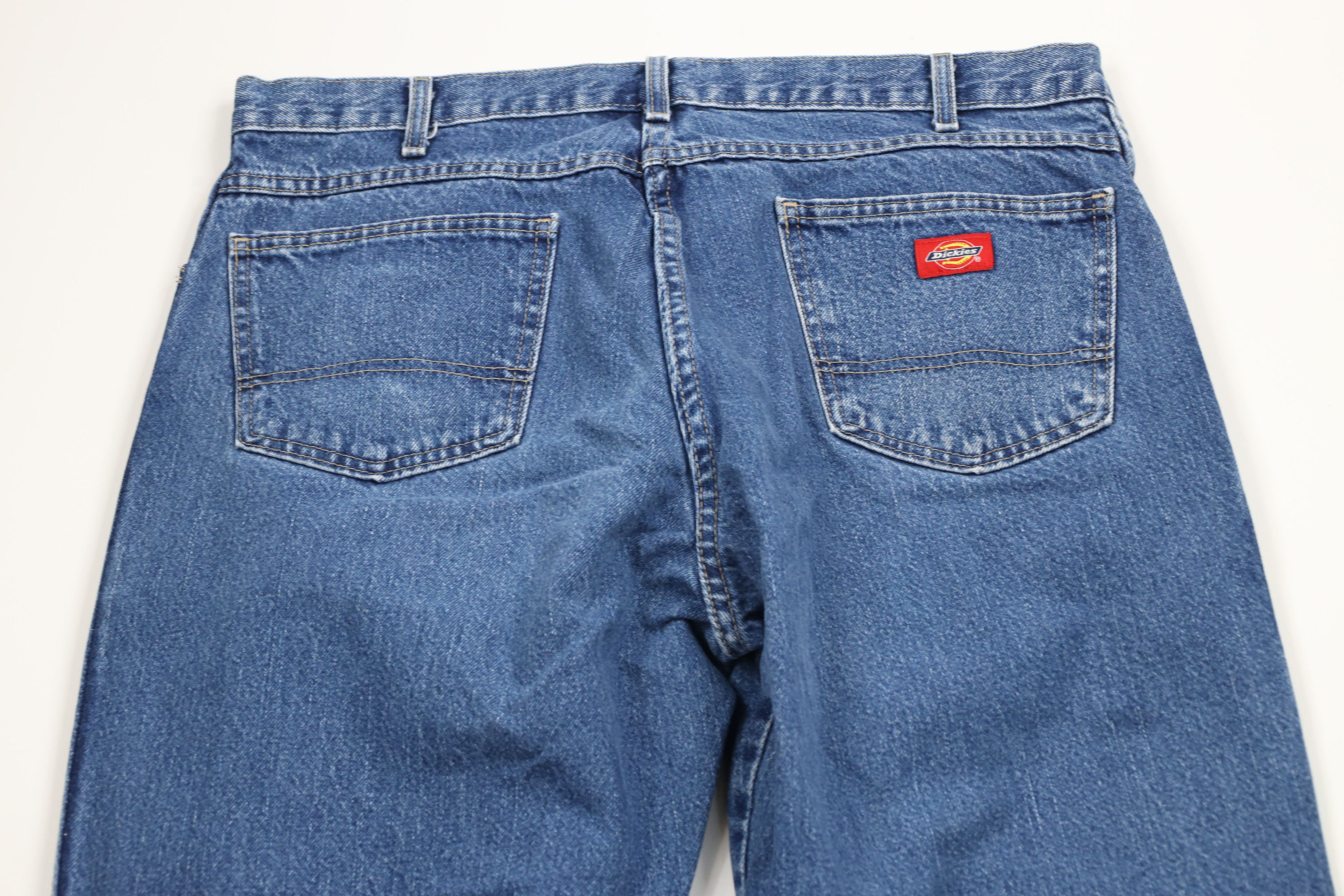 Dickies × Vintage Vintage Dickies Spell Out Bootcut Denim Workwear Jeans Blue Size US 36 / EU 52 - 9 Thumbnail
