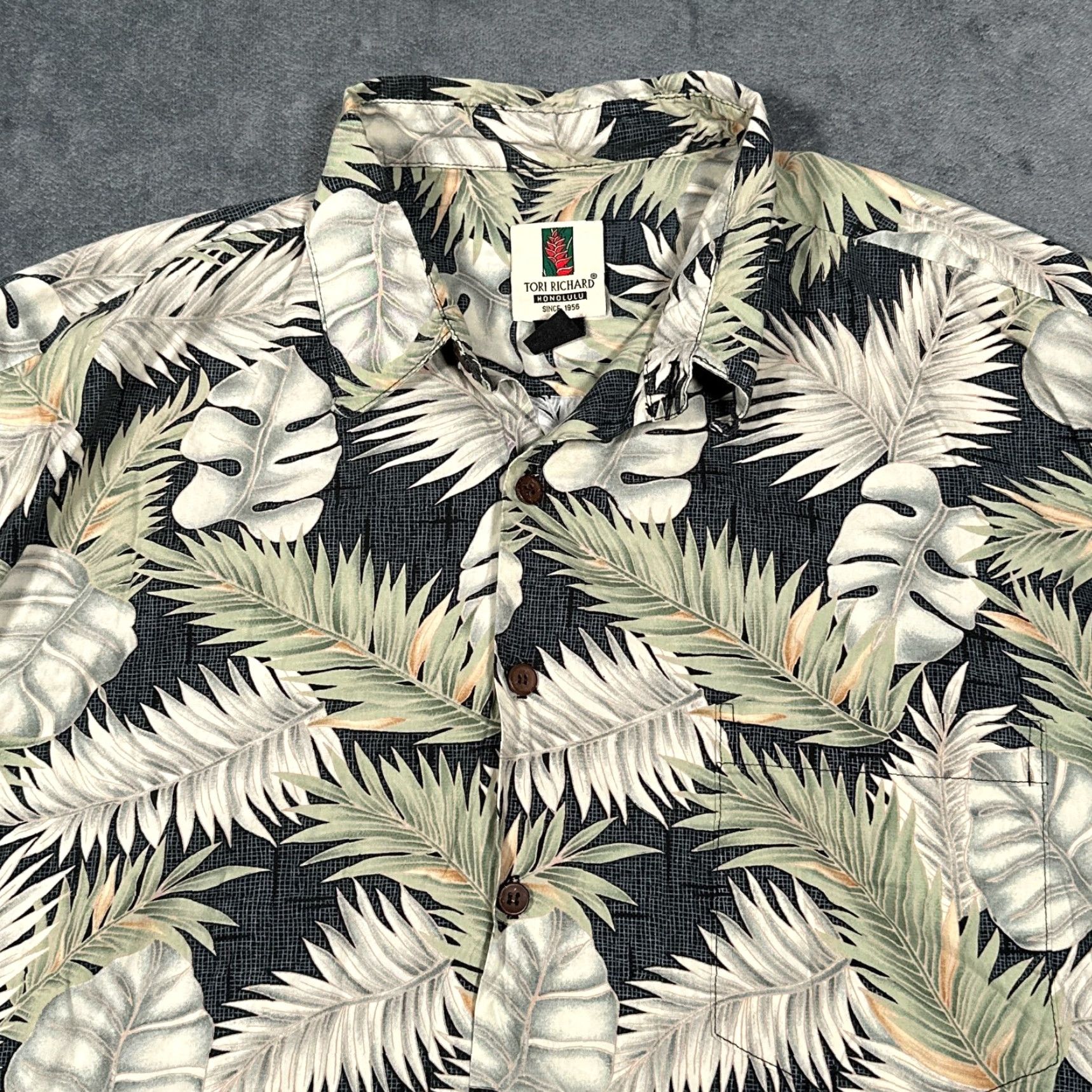 Tori Richard VINTAGE Tori Richard Shirt Mens XL Floral Hawaiian Leaf Geometric 90s Size US XL / EU 56 / 4 - 2 Thumbnail