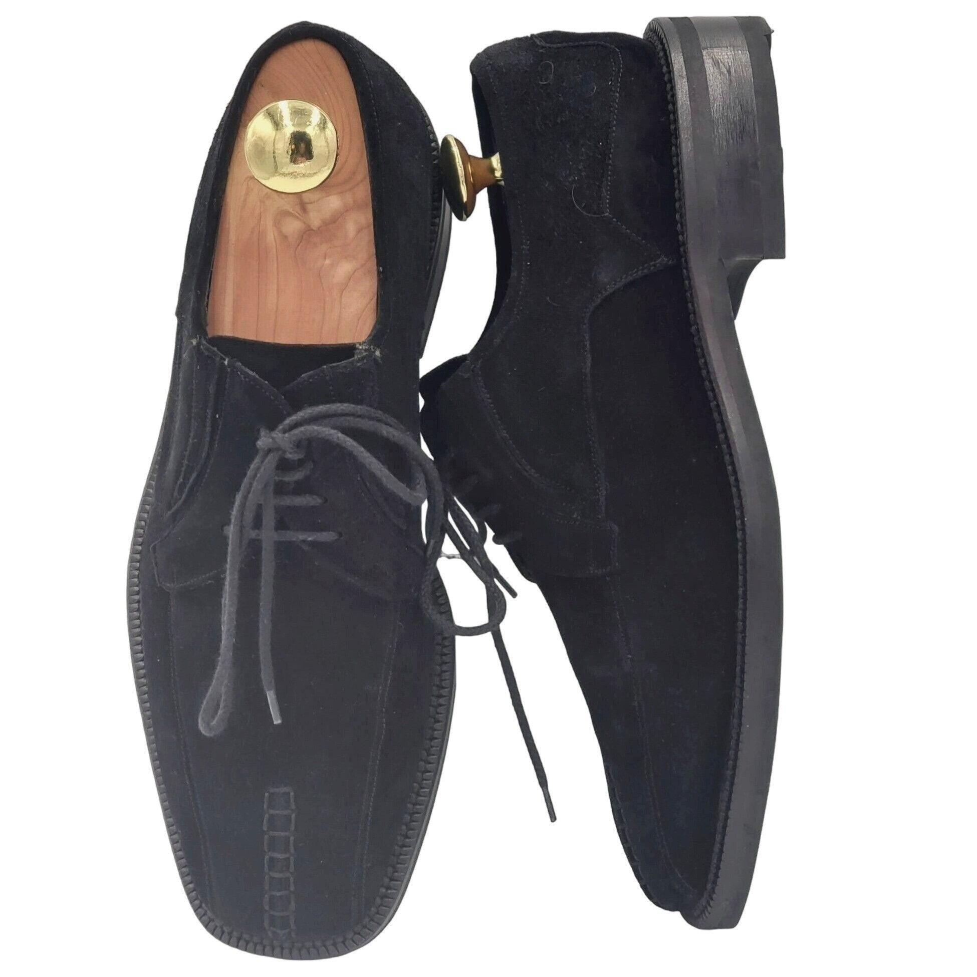 Mezlan Mezlan Dress Shoes Mens 9.5 Black Suede Leather Blucher Size US 9.5 / EU 42-43 - 11 Thumbnail