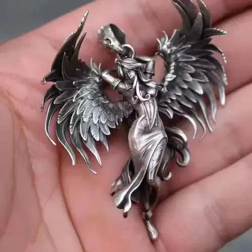 Jewelry × Vintage Evil Angel Wings Goddess Pendant Necklace Size ONE SIZE - 3 Thumbnail