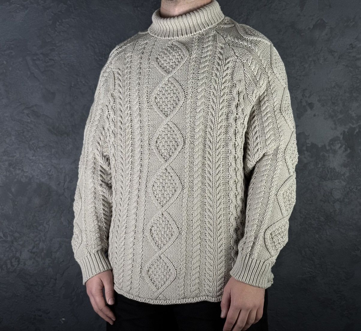 Fear of God FEAR OF GOD ESSENTIALS Oversized Cable Knit Cotton Sweater Size US S / EU 44-46 / 1 - 1 Thumbnail