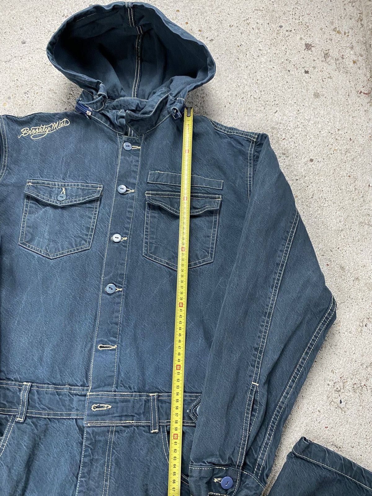 Brooklyn Mint Brooklyn mint jumpsuit denim jeans biggie hip hop navy Size US 38 / EU 54 - 15 Thumbnail