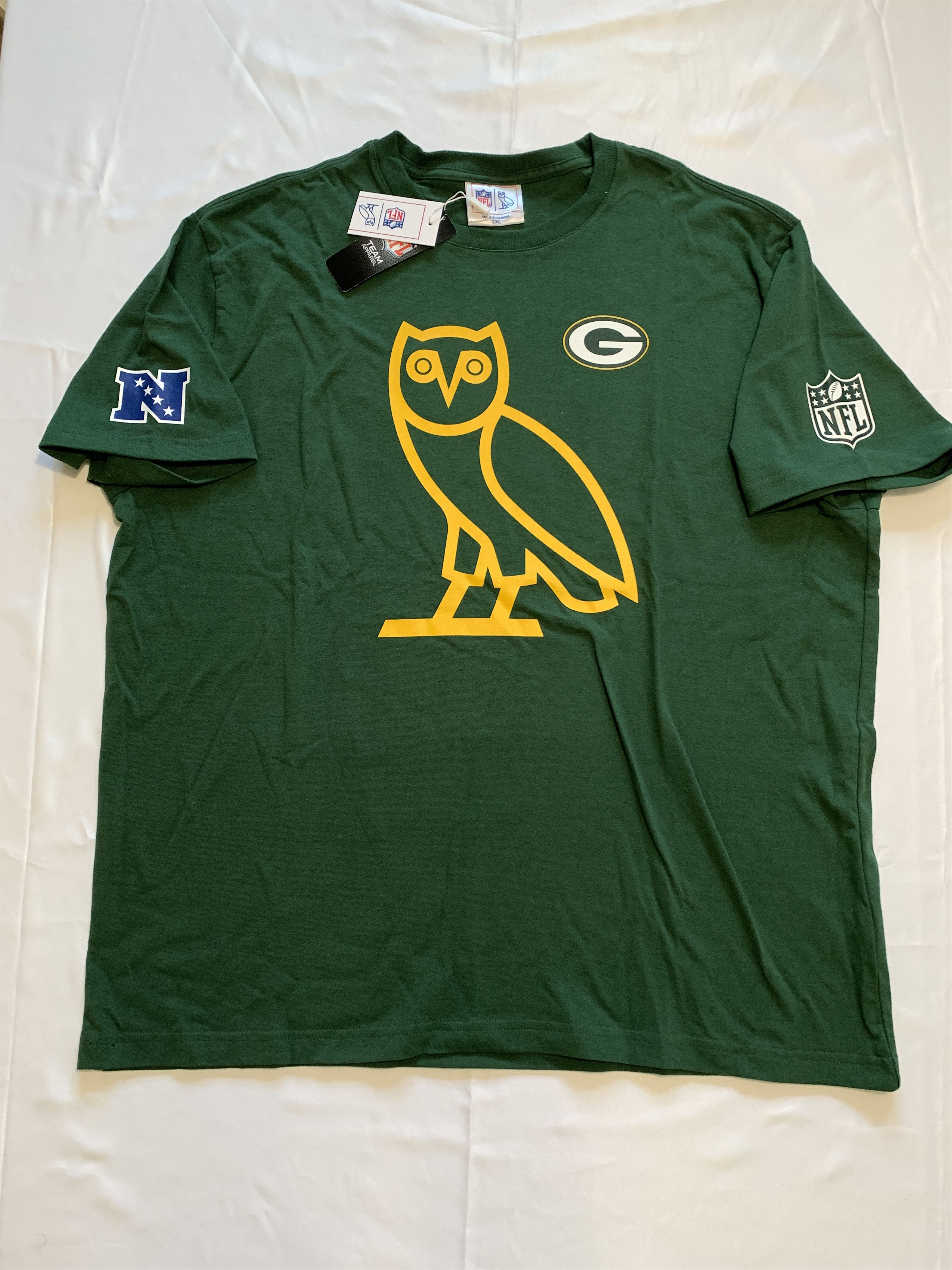 Drake *RARE* OVO x NFL Green Bay Packers OG Owl T-Shirt Size US XXL / EU 58 / 5 - 1 Thumbnail