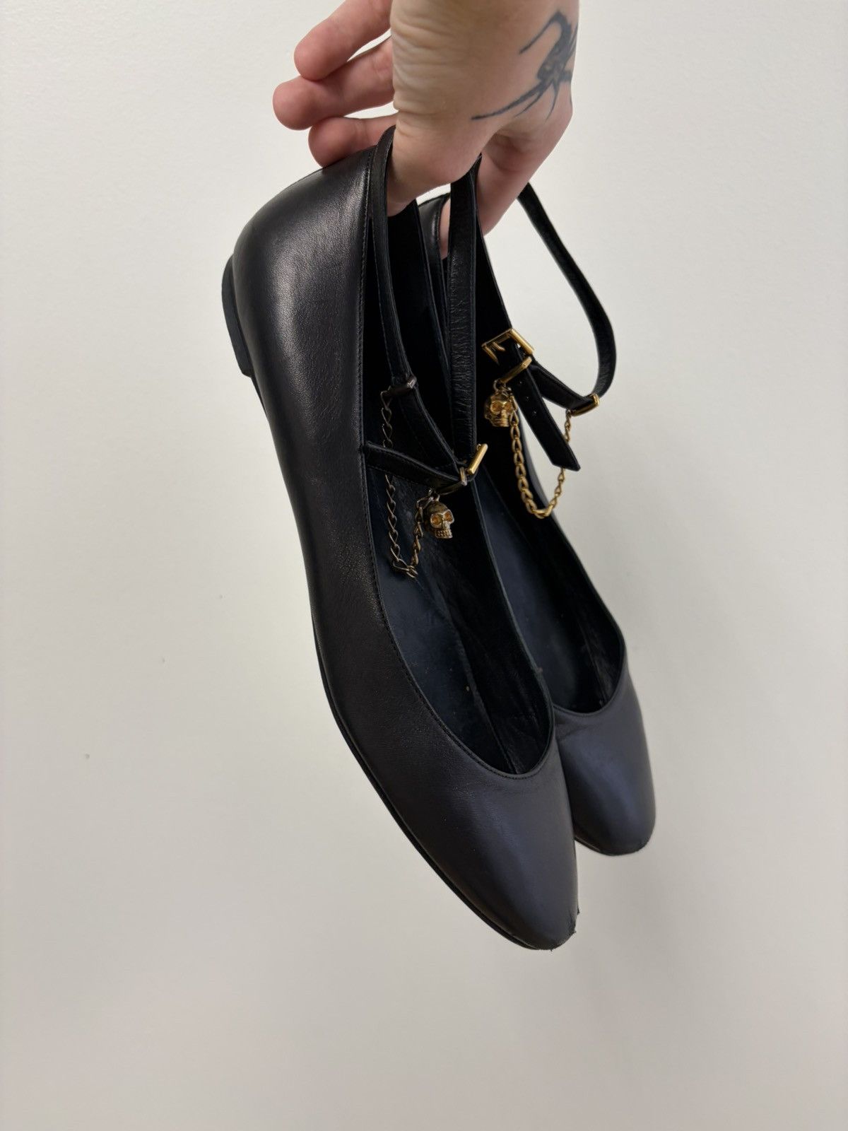 Alexander McQueen Archive Alexander McQueen Gold Skull Chain Ballet Flats Size US 10.5 / IT 40.5 - 5 Thumbnail