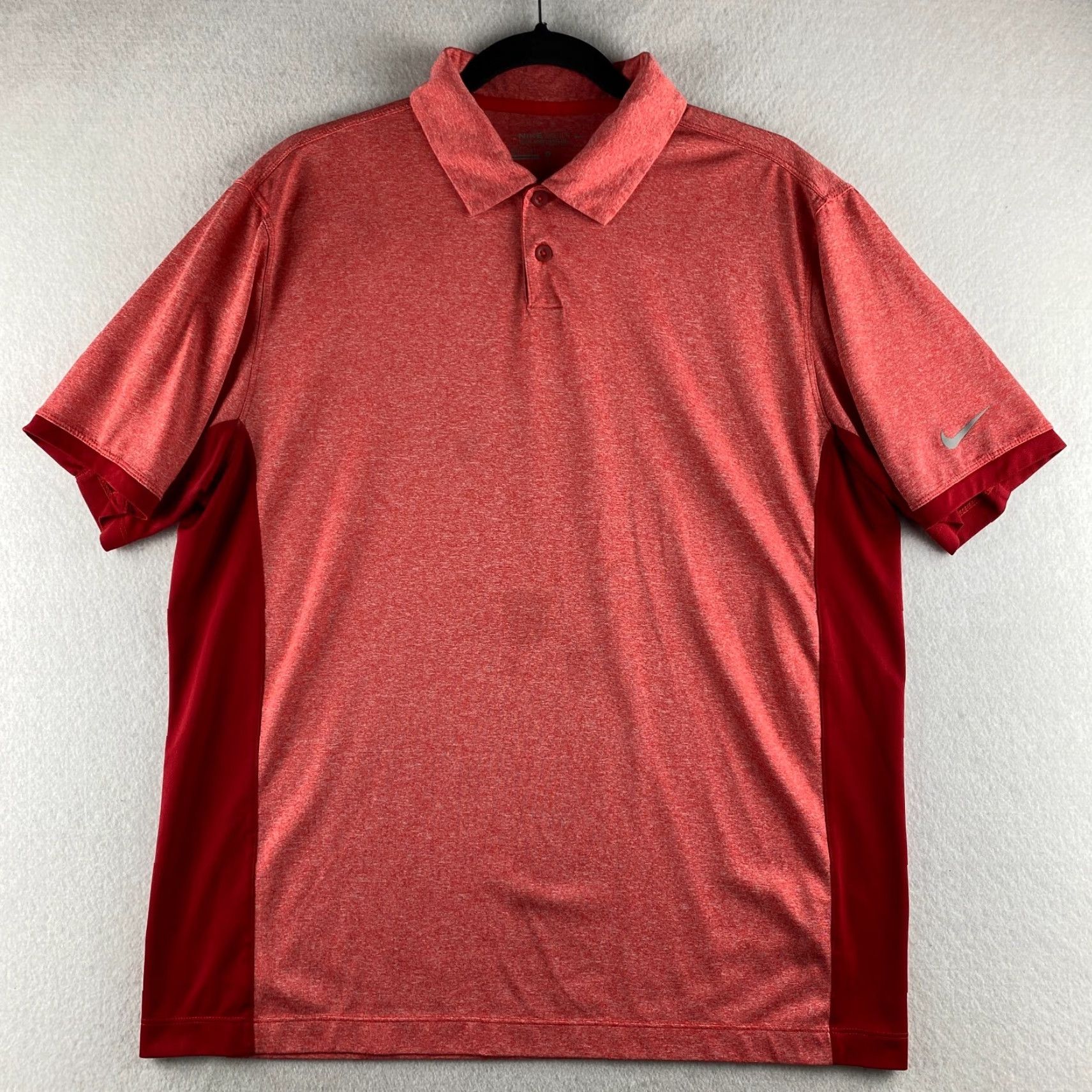 Nike Nike Golf Polo Shirt Mens L Red Breathable Dri-Fit Short-Sleeve Moisture Wicking Polyester Cotton Blend Logo Shirt Golf Nike Brand Size US L / EU 52-54 / 3 - 2 Thumbnail