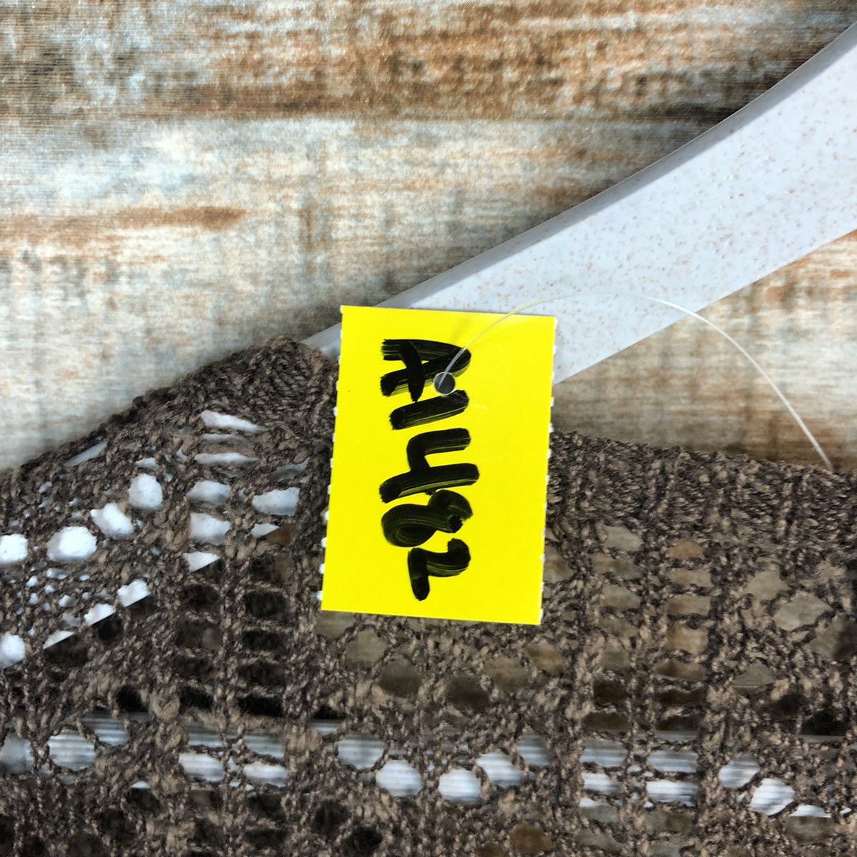 Japanese Brand Lemiore Brown crochet mesh net Cardigan Knitwear #A1482 Size M / US 6-8 / IT 42-44 - 11 Thumbnail